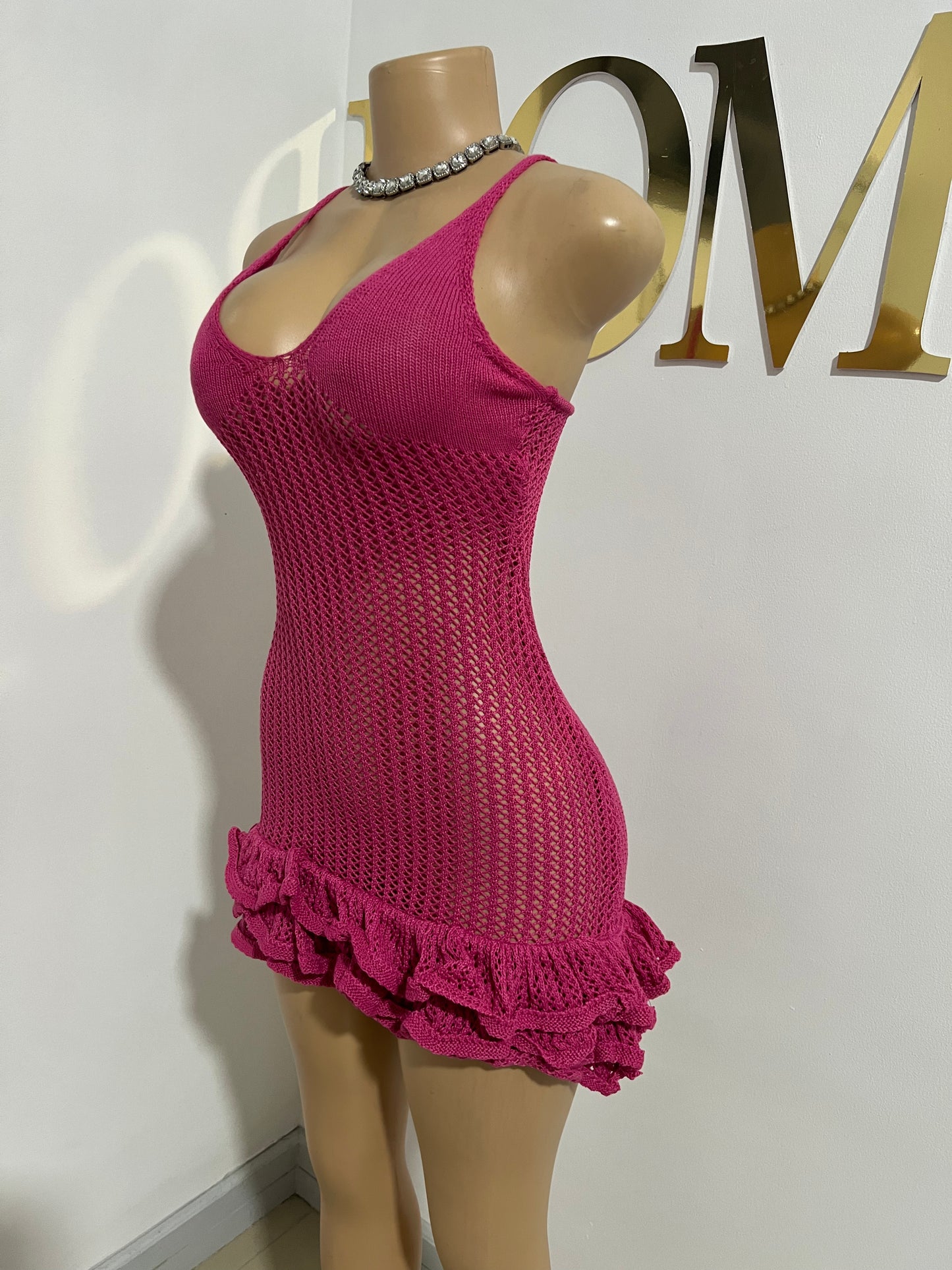 Azalea Crochet Dress (Pink)