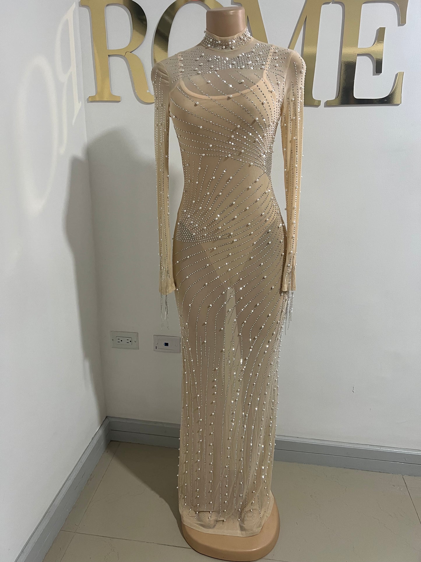 Ellie Long Dress (Nude)