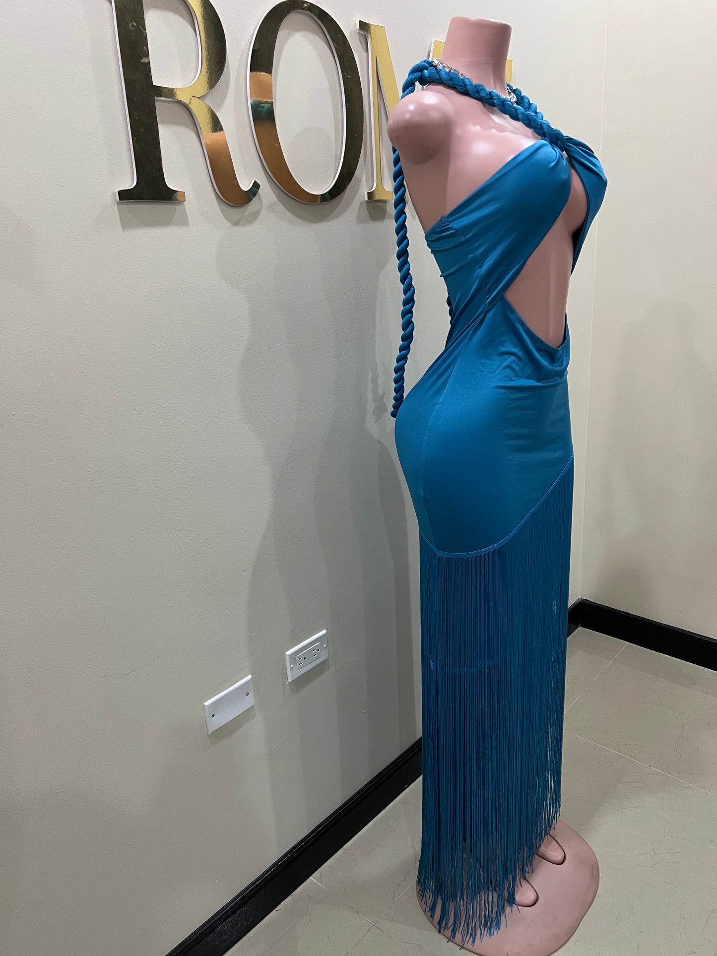 Diva Fringe Dress (Blue)