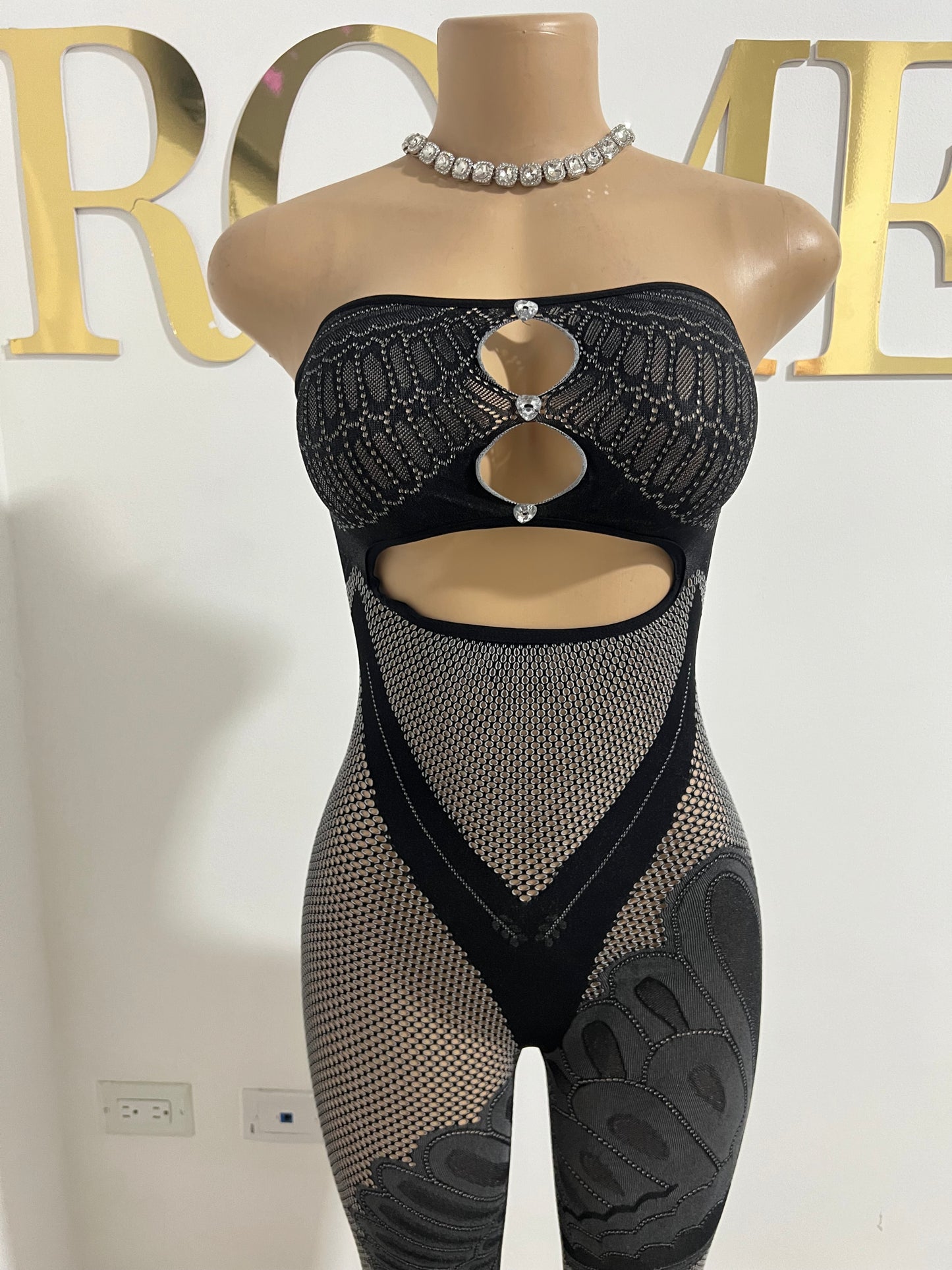 Swan Tights Tube Jumpsuit (Black)