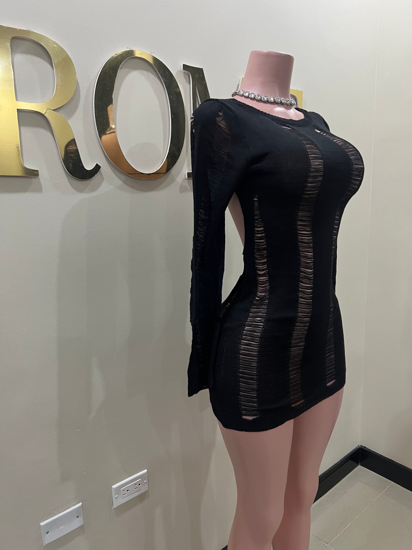 Zuri Backless Mini Dress (Black)