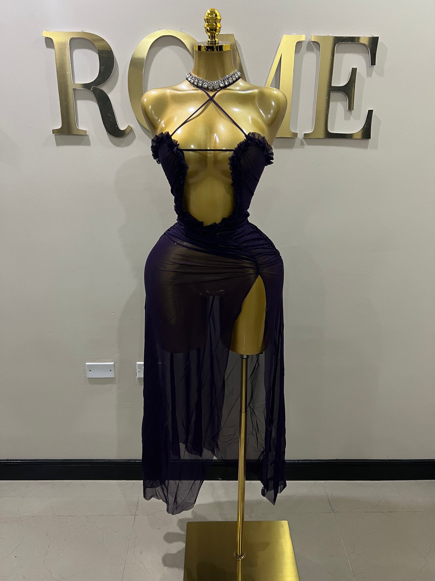 Mila Vibe Sheer Dress (Purple)