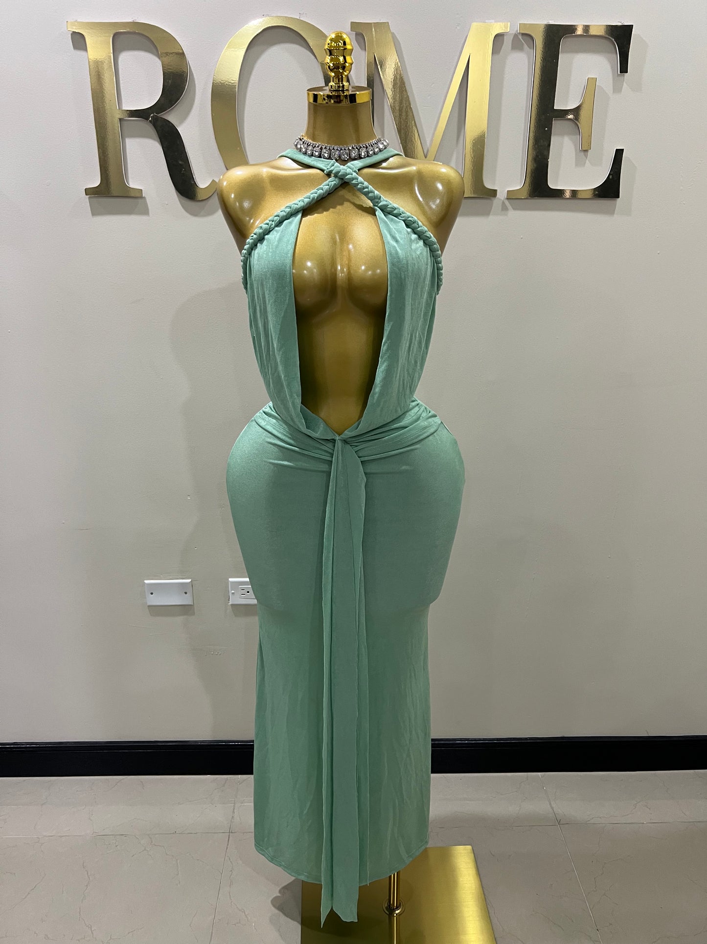 Alaine Braided Dress (Green)