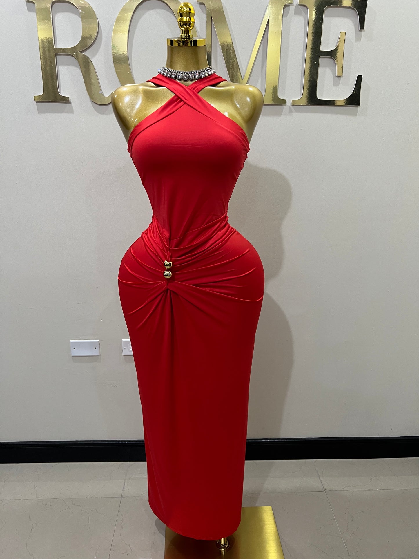 Olive Dress (Red)