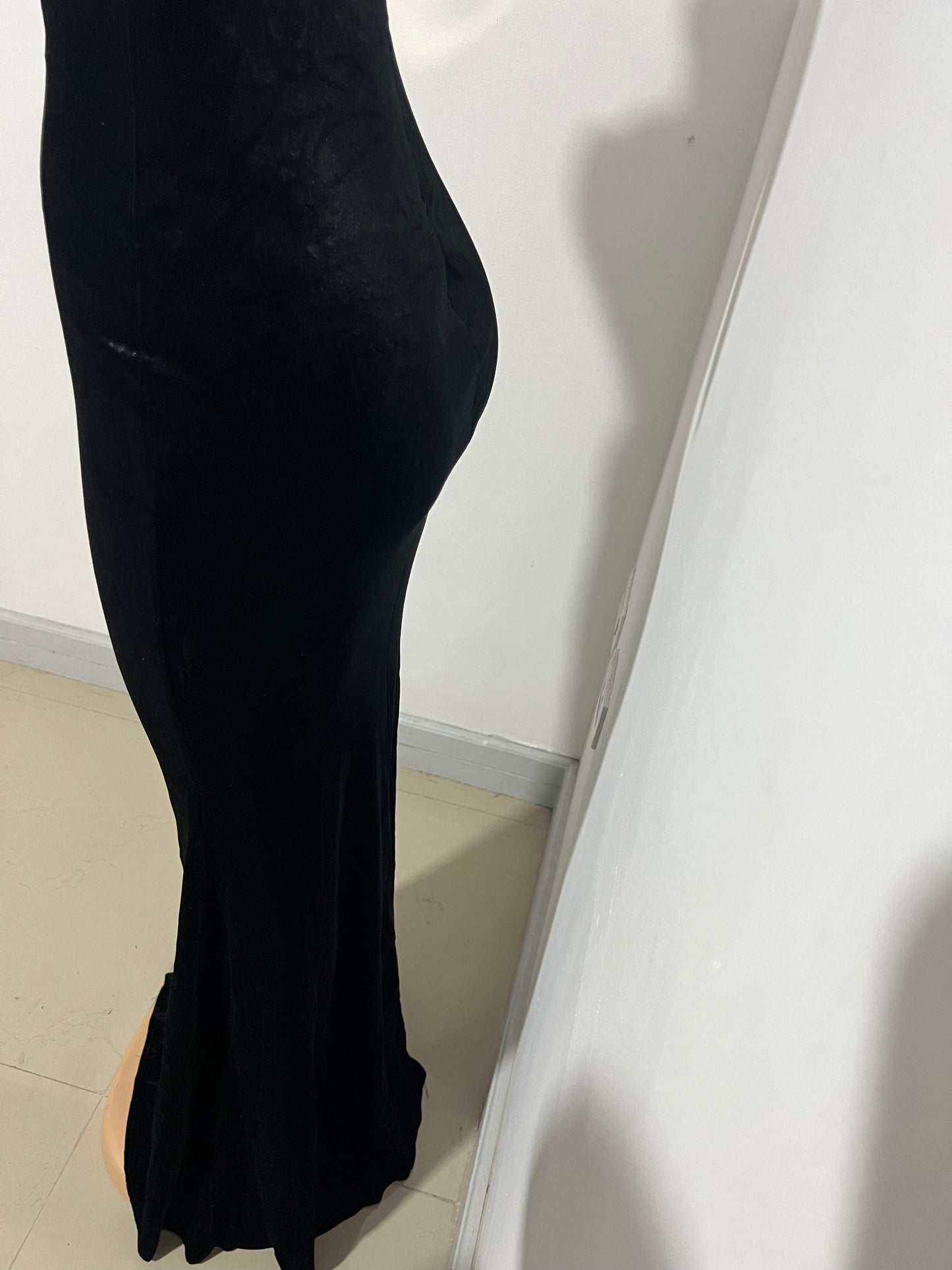 Beth Crystal Dress with Gloves (Black)