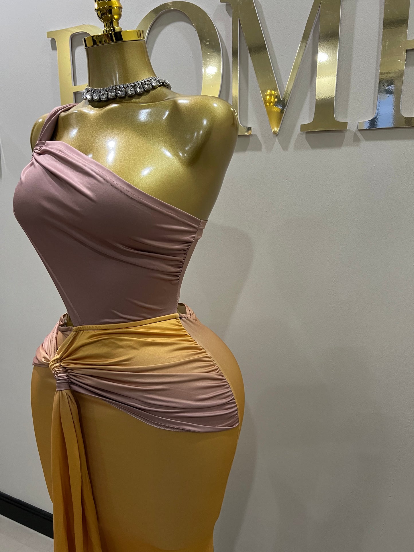 Emma Giselle Multi Dress (Brown)