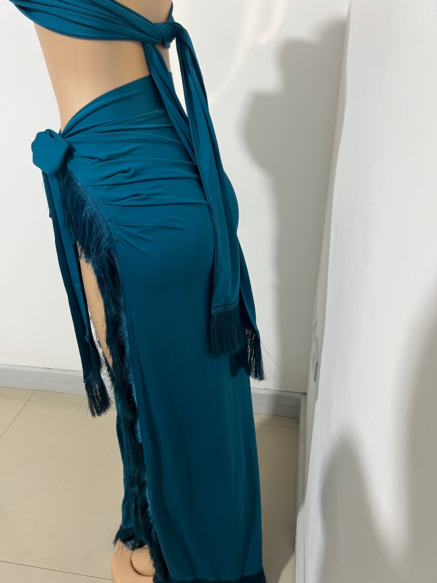 Bonnie Wrap 2 pcs Skirt Set (Teal)