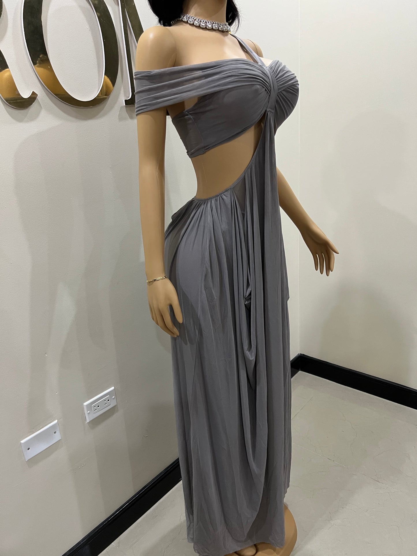 Ruby Mesh Dress (Grey)