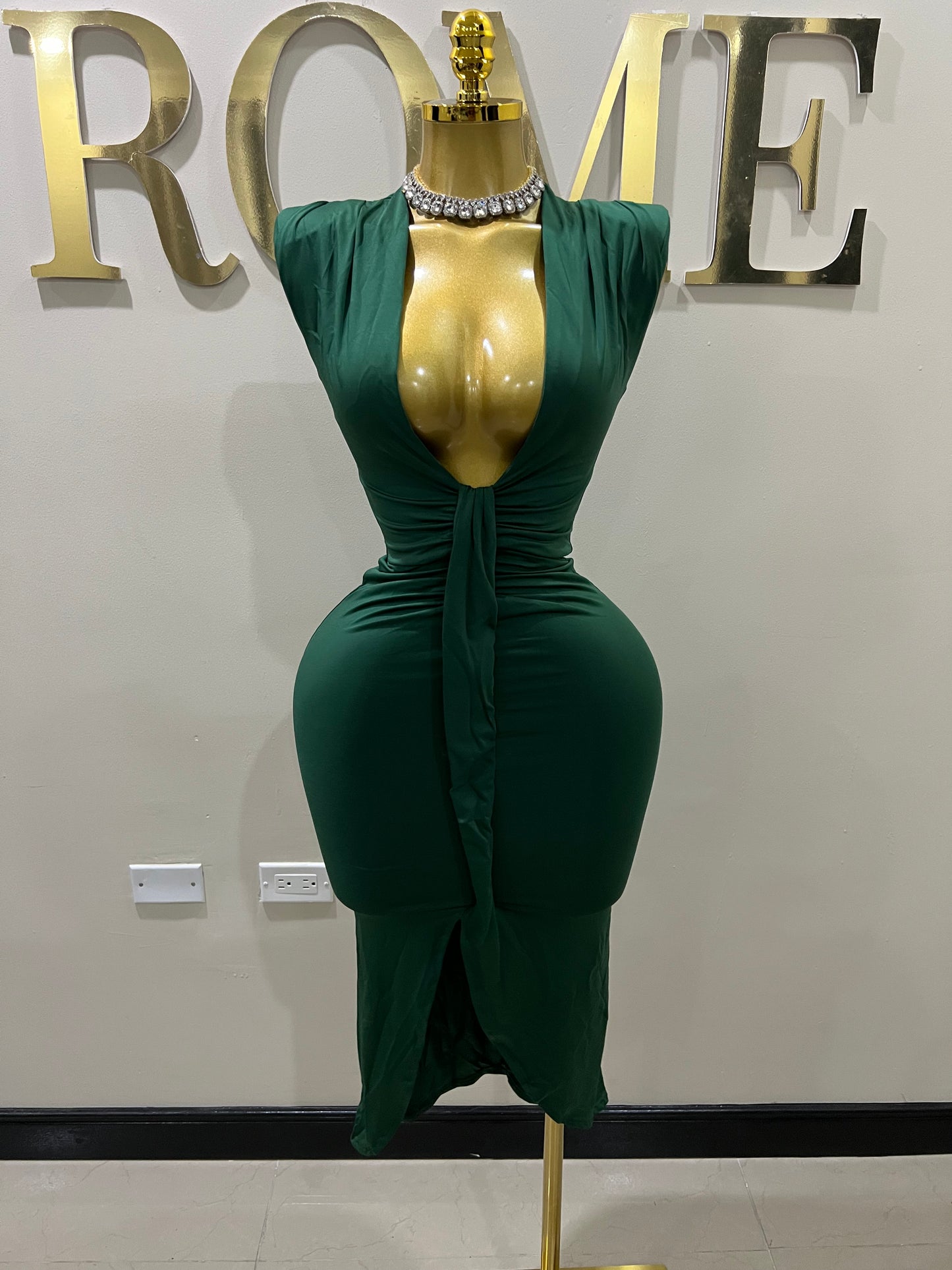 Mia Slay Sleeveless Dress (Green)