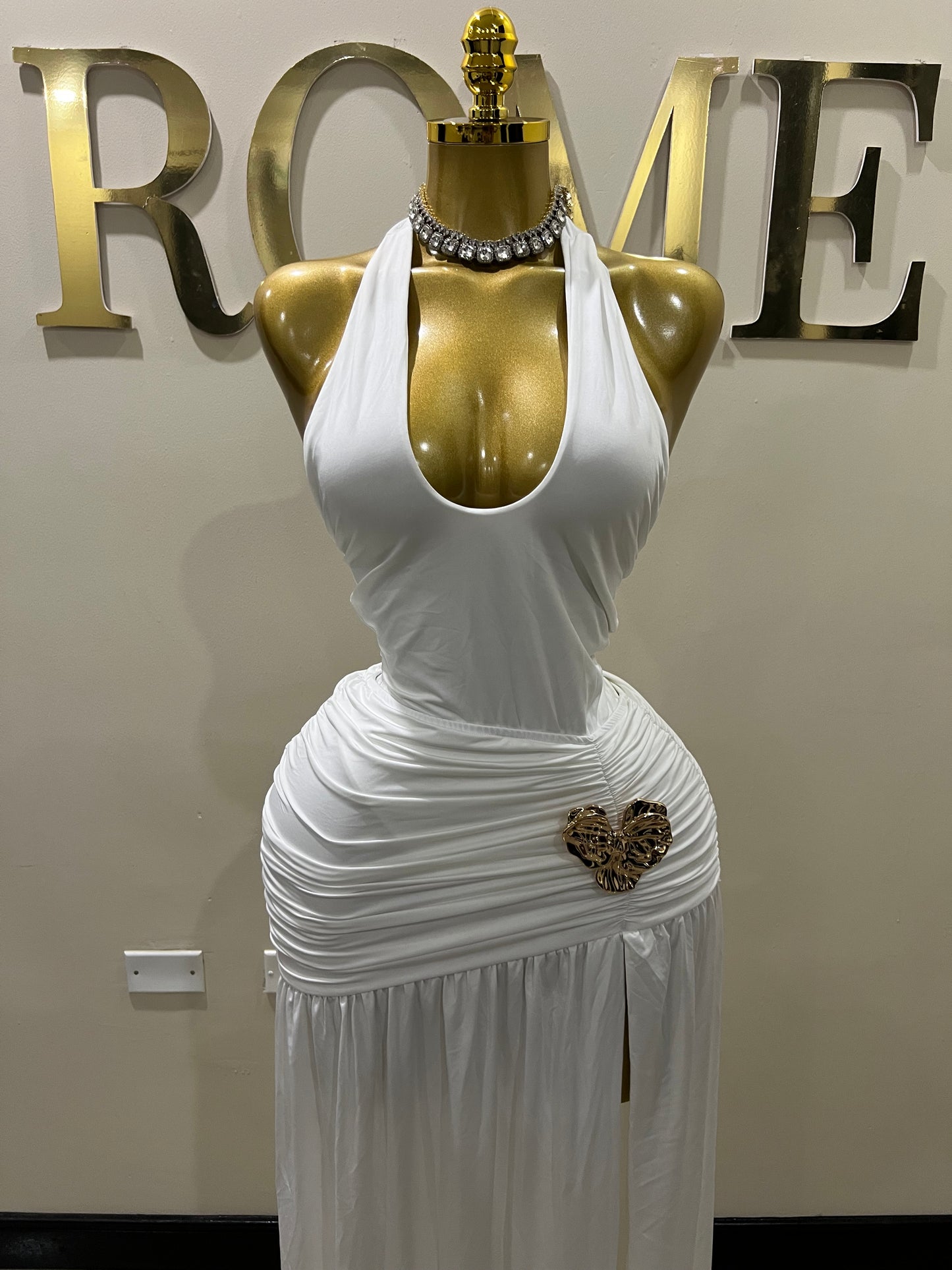 Nara Petal 2 Pcs Bodysuit & Skirt Set (White)