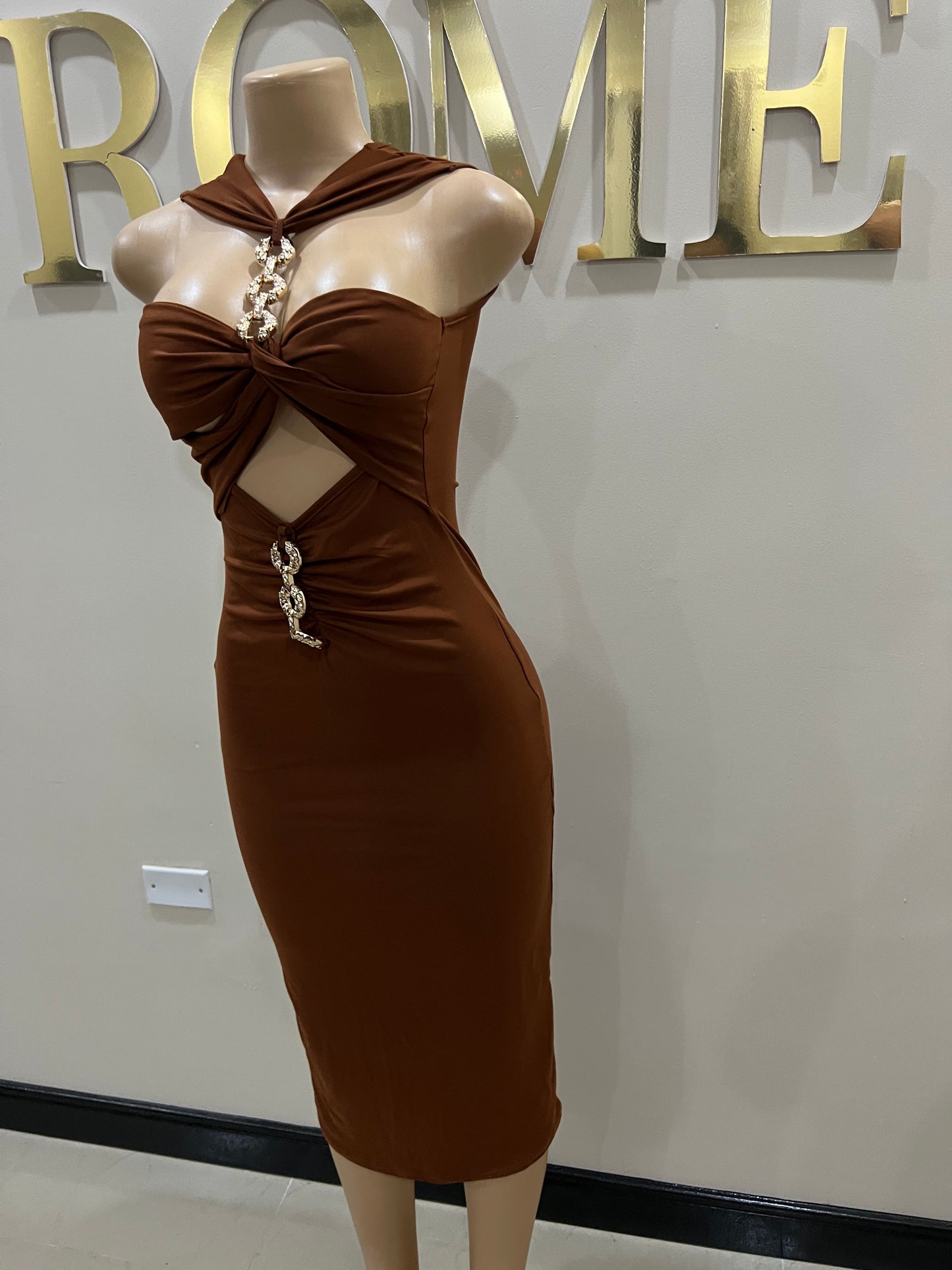 Ming V Dress (Brown)