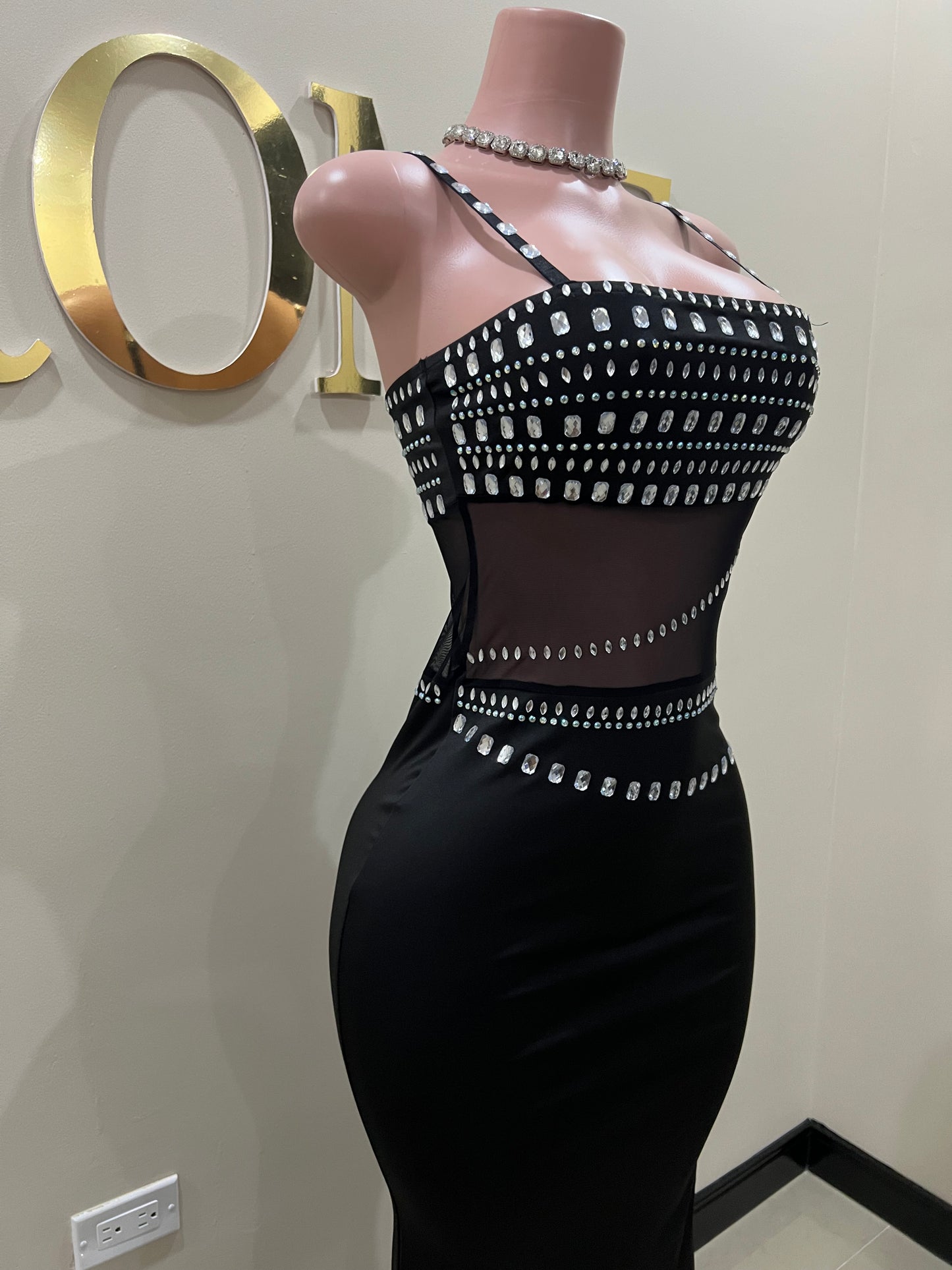 Blair Crystal Dress (Black)