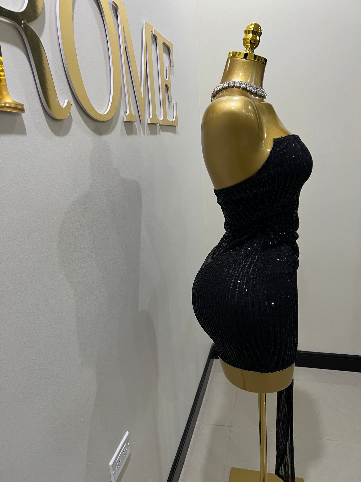 Tara Sequin Dress (Black)