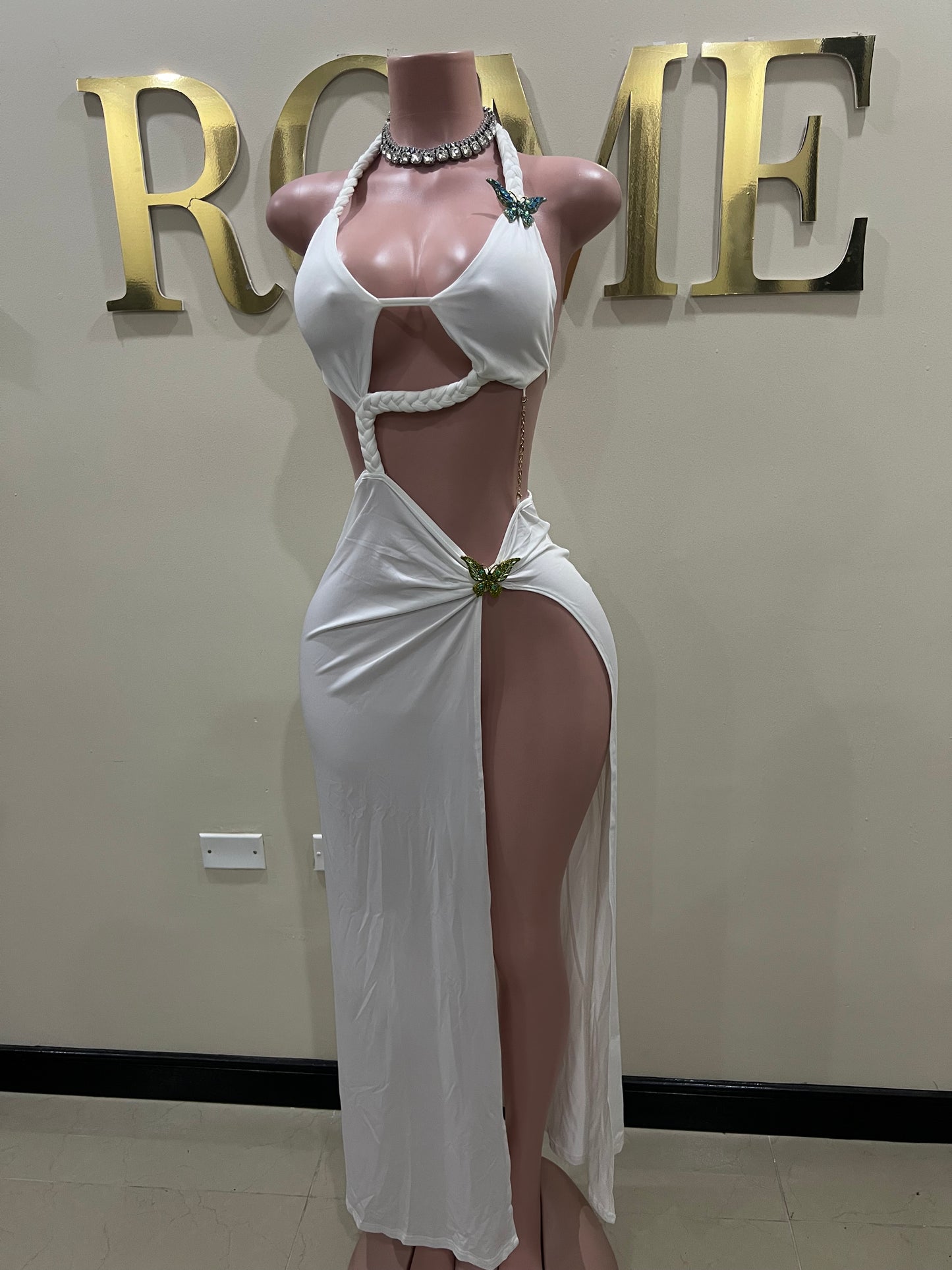 Butterfly Braided Dress (White)