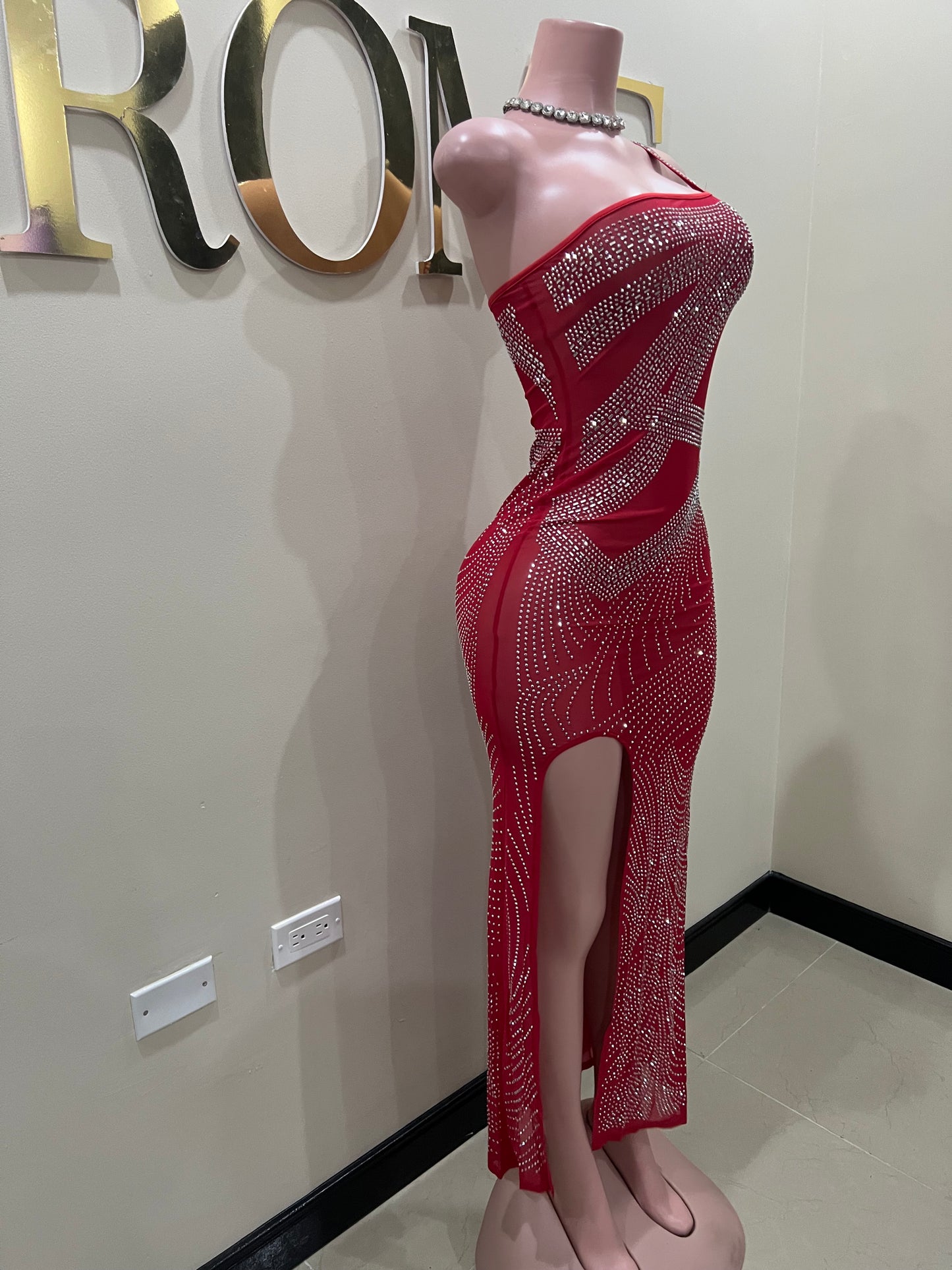 Hana Mesh Dress (Red)