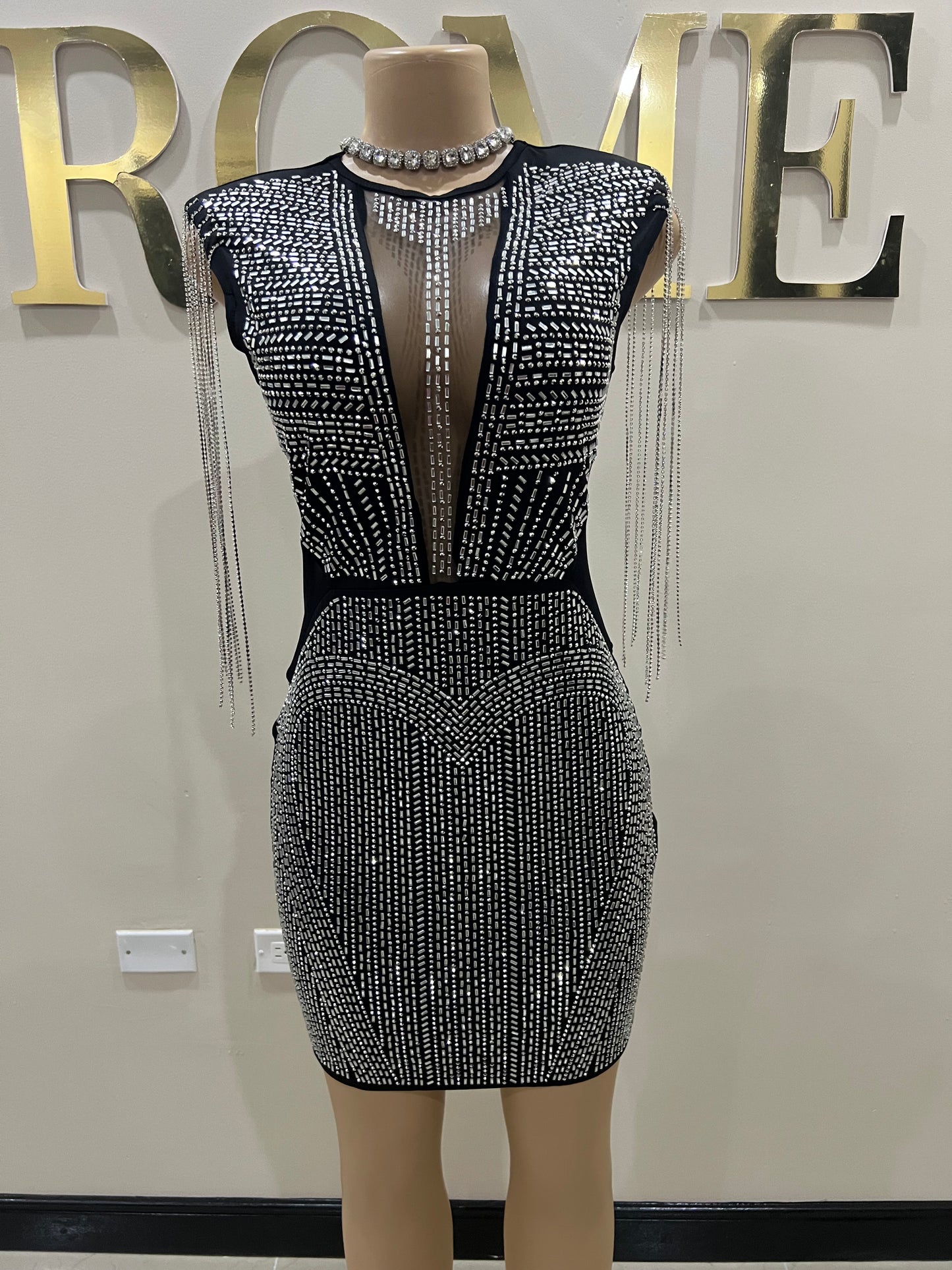 Brooke Crystal Dress (Black)
