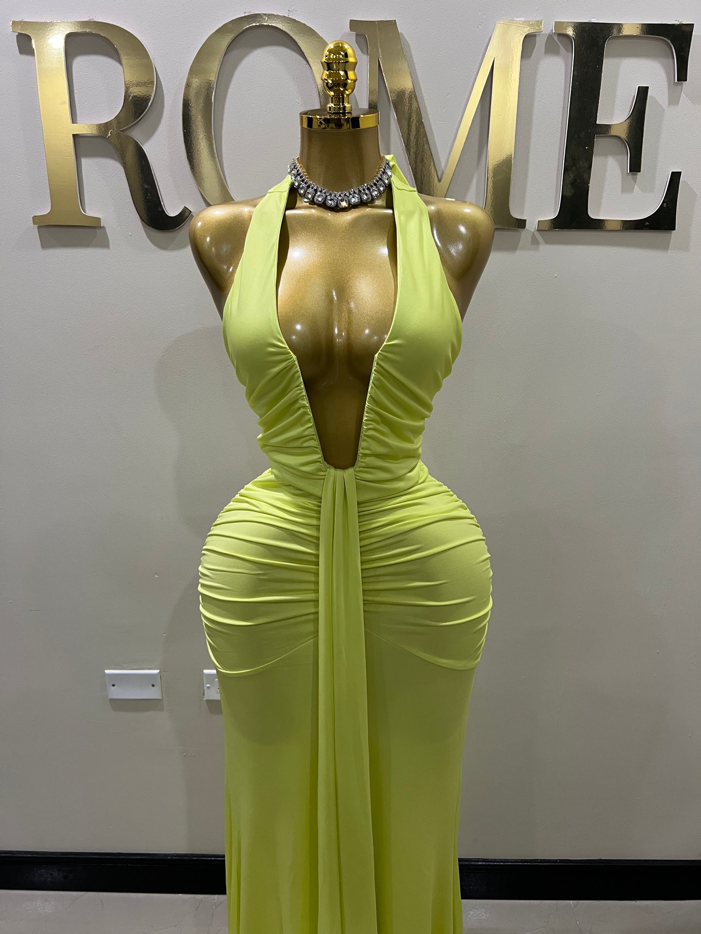 Chinelle Nara Halter Dress (Green)