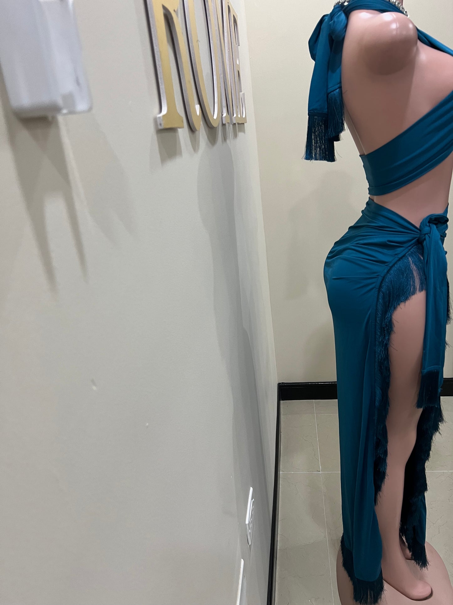 Bonnie Wrap 2 pcs Skirt Set (Teal)