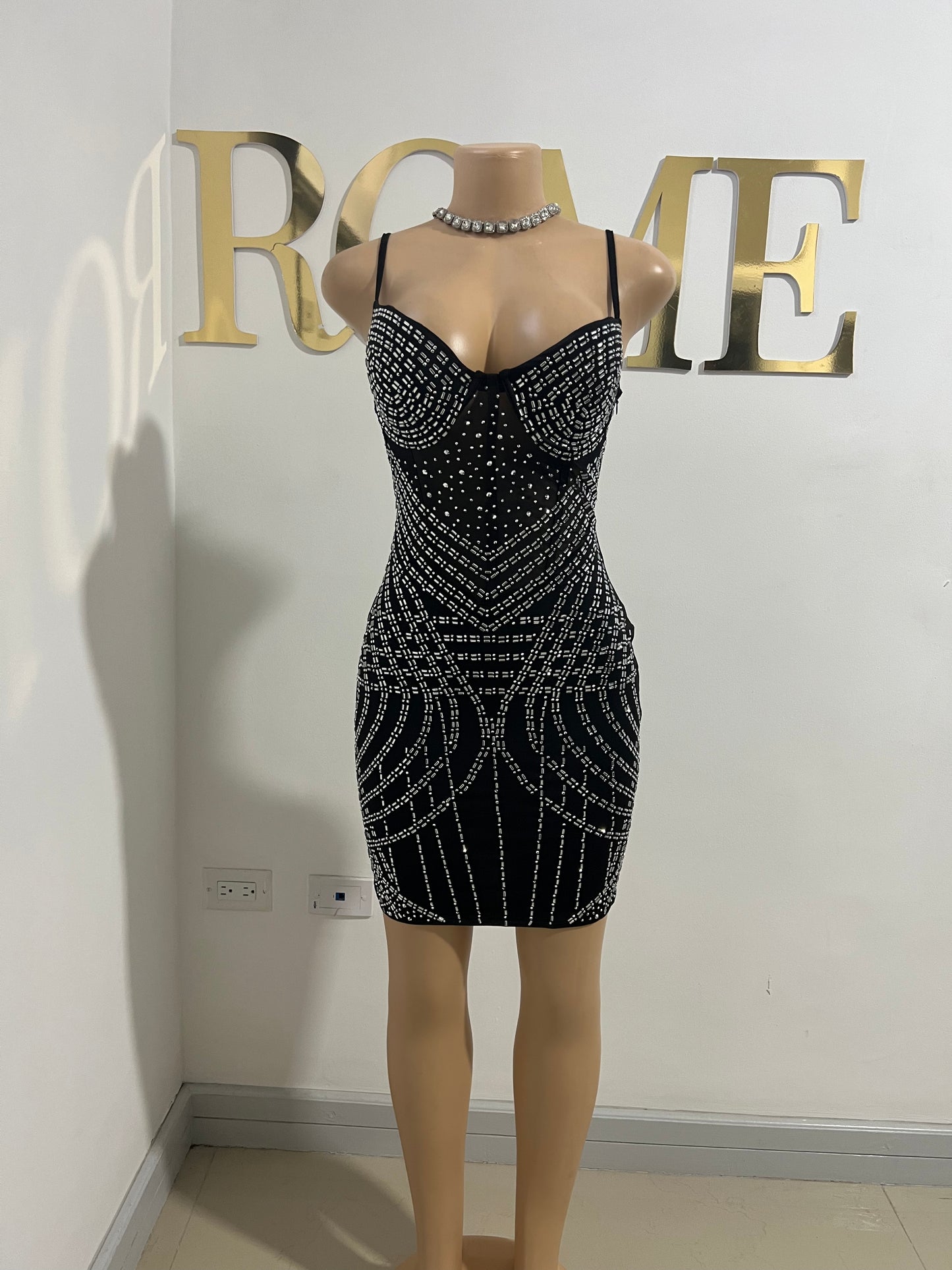 Carolina Crystal Dress (Black)