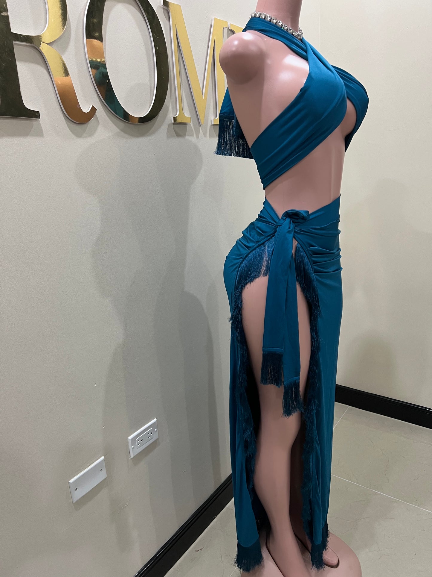 Bonnie Wrap 2 pcs Skirt Set (Teal)