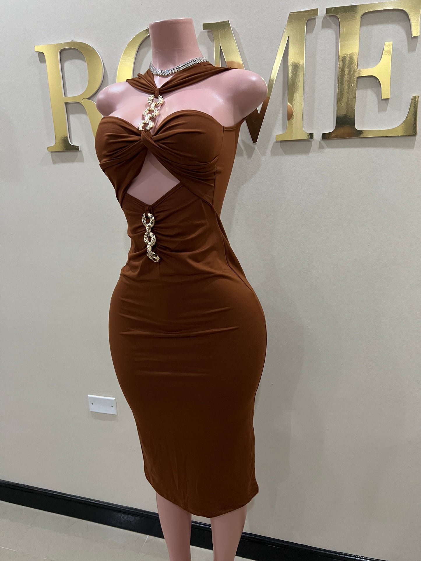 Ming V Dress (Brown)