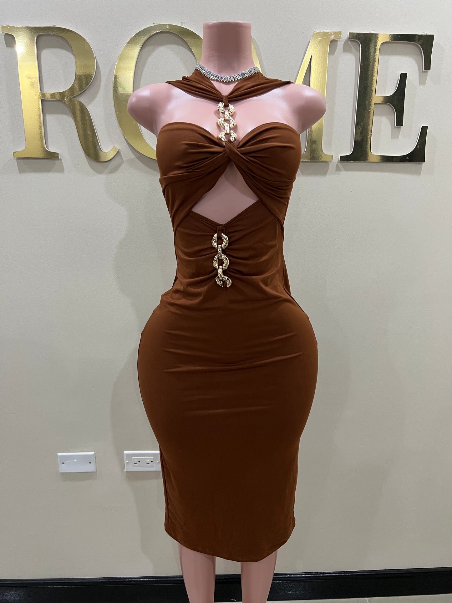 Ming V Dress (Brown)