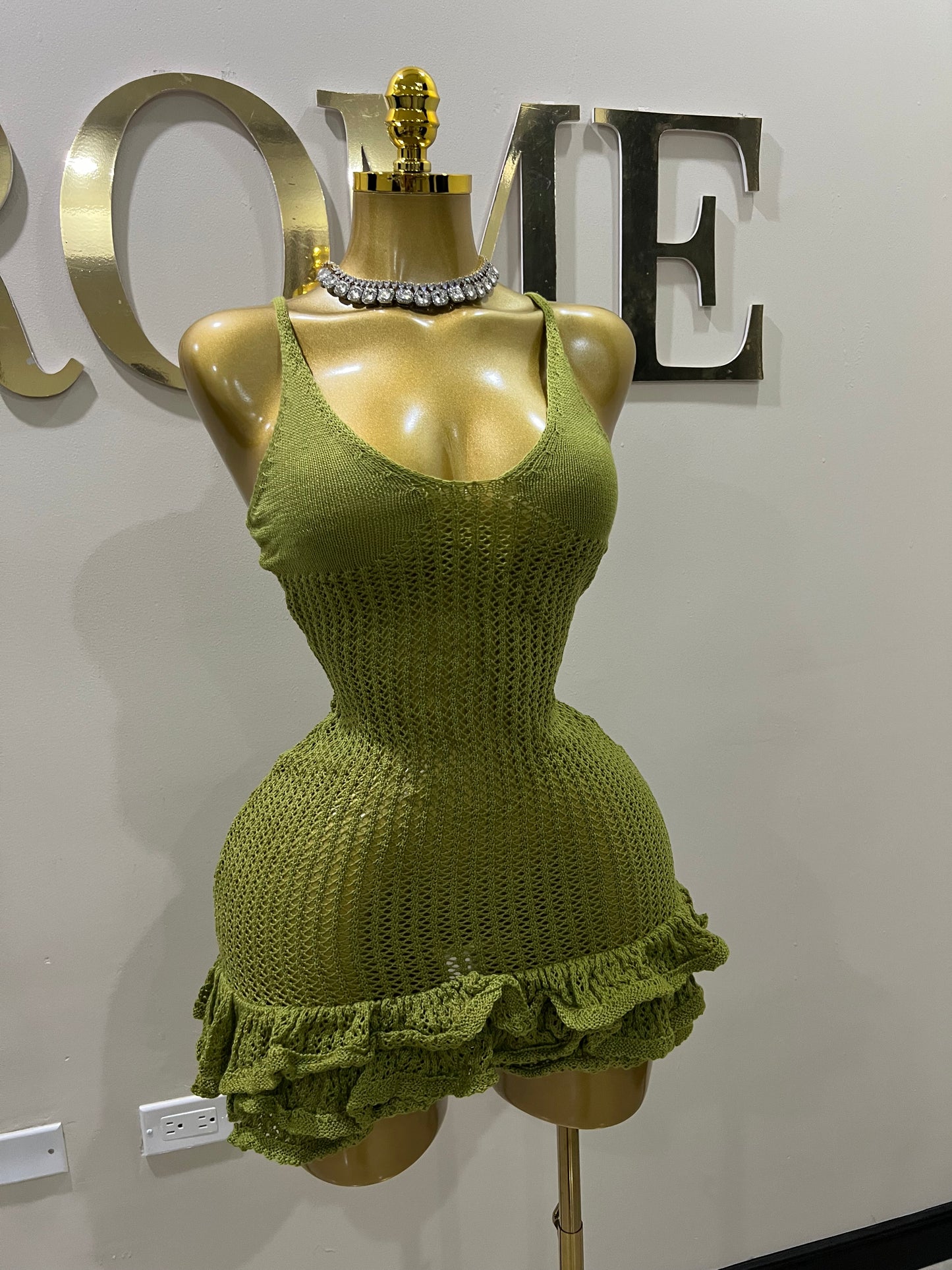 Azalea Crochet Dress (Green)
