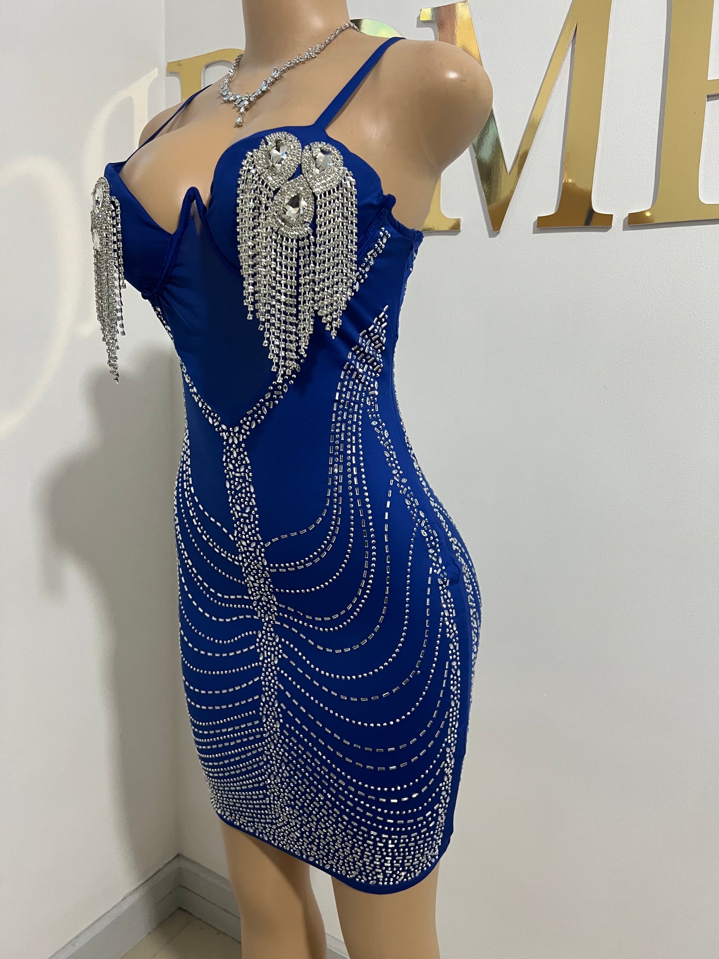 Dazzle Medusa Crystal Dress (Blue)