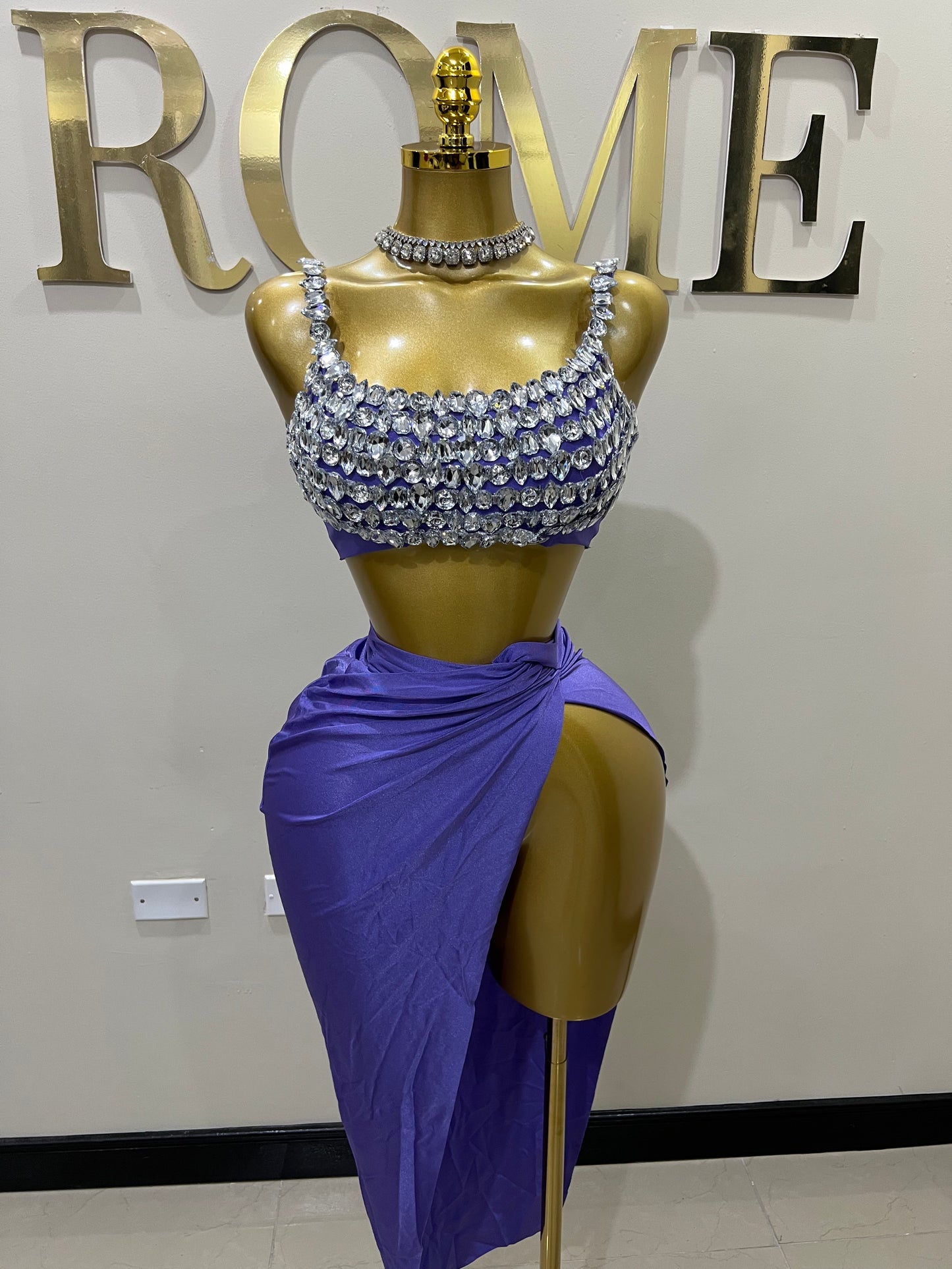 Selene Gemstone Skirt Set (Purple)