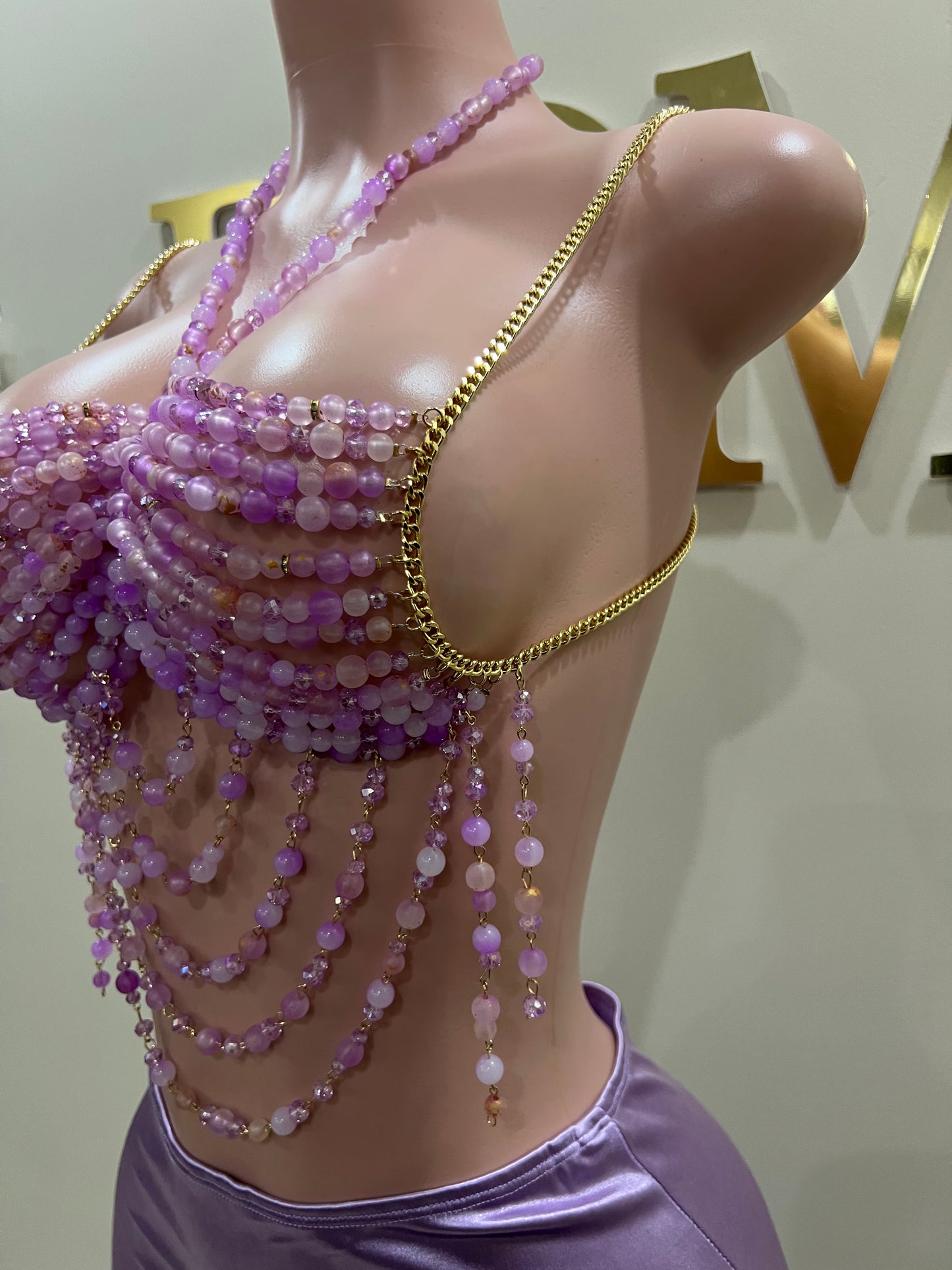 Priya Beaded Top Only (Purple)