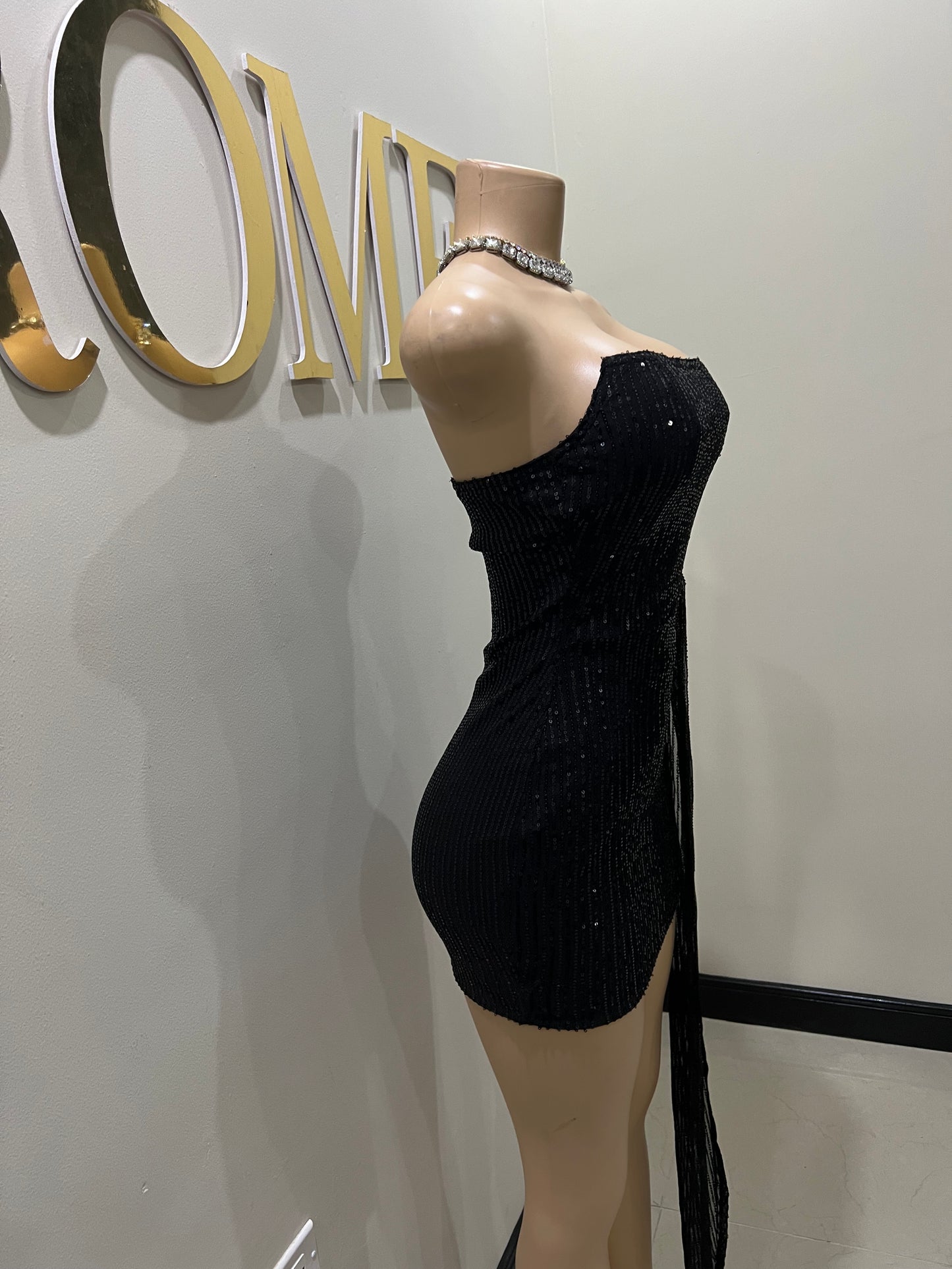 Tara Sequin Dress (Black)