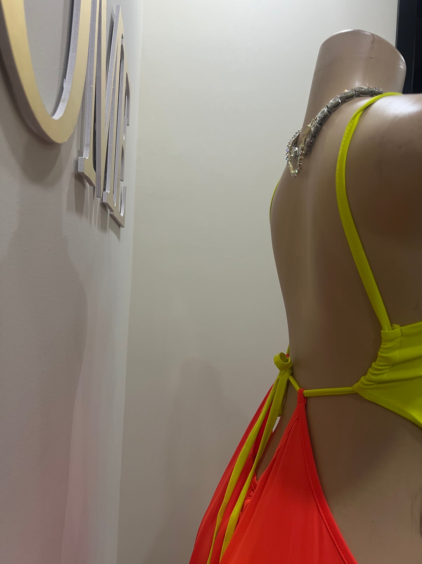 Risa Rings High Splits Dress (Orange)