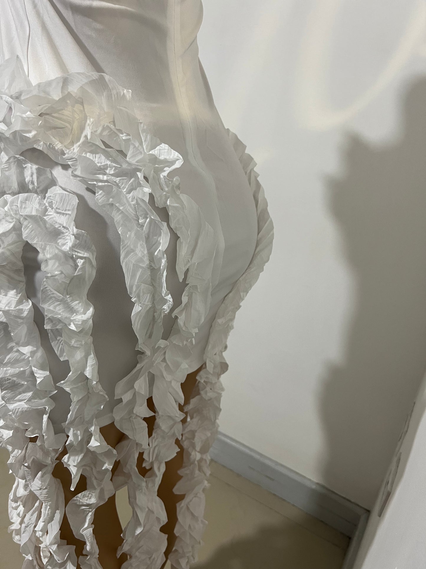 Kate Rouched Mini Dress (White)