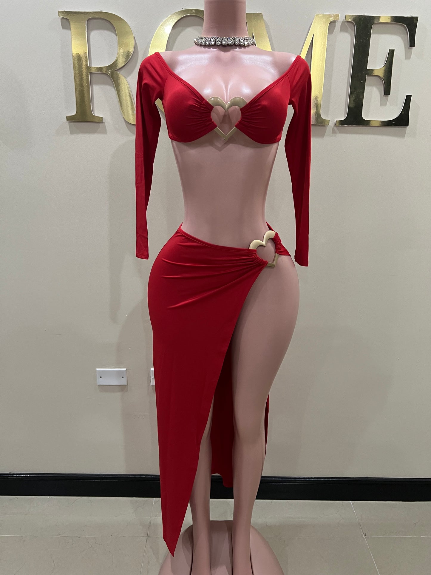 Ming Heart Skirt Set (Red)