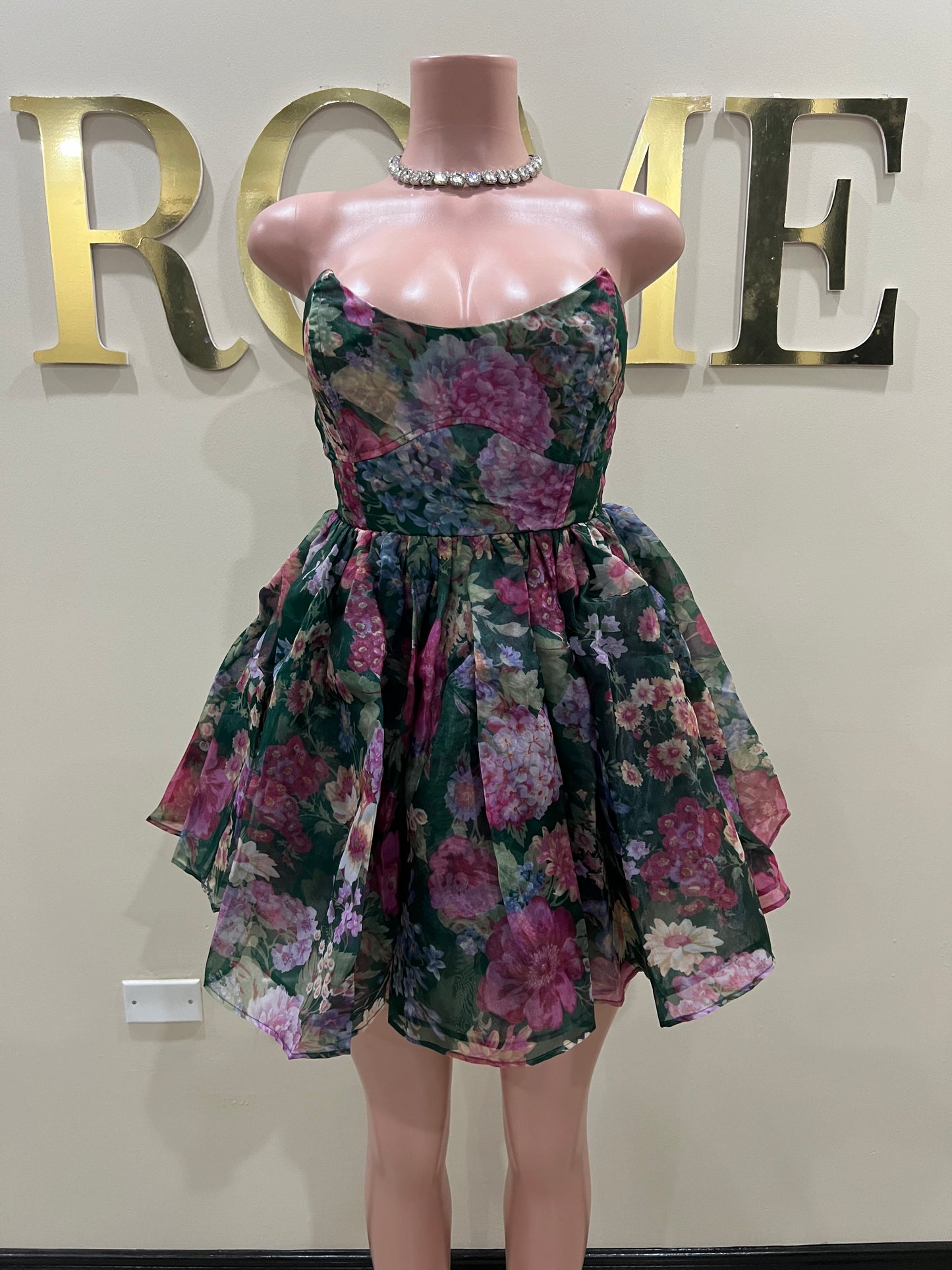 Princess Diana Floral Dress (Green)