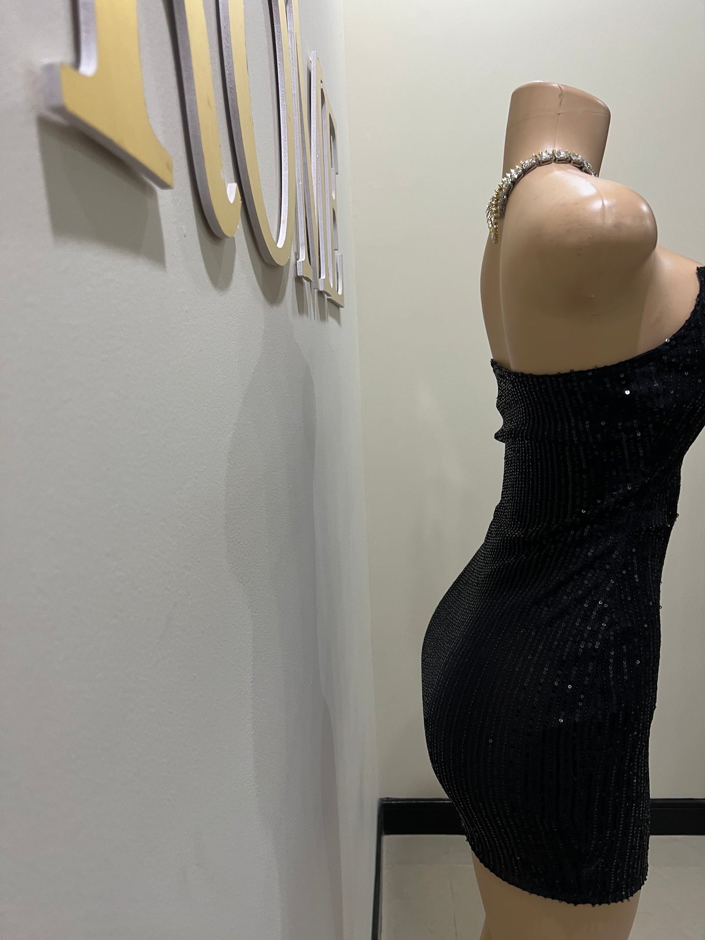 Tara Sequin Dress (Black)