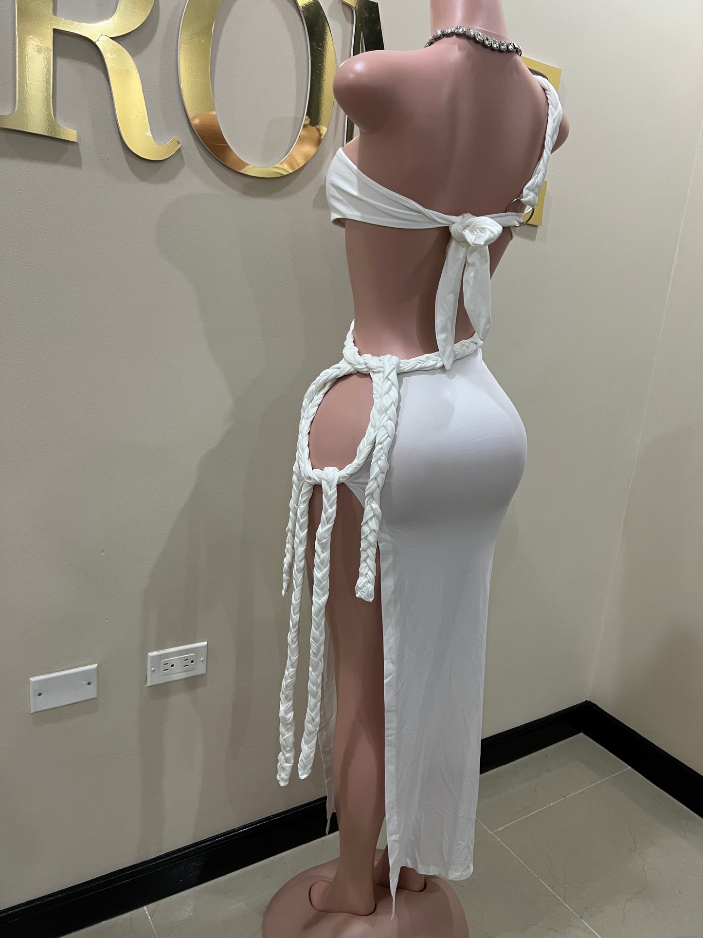 Tyra Braided Dress (White)
