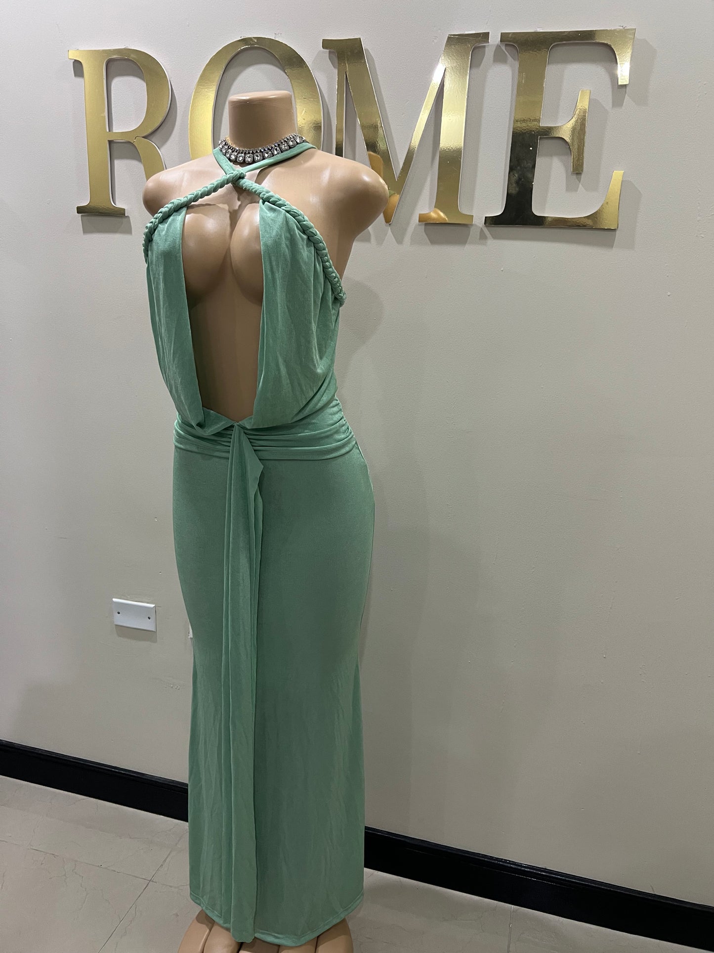 Alaine Braided Dress (Green)