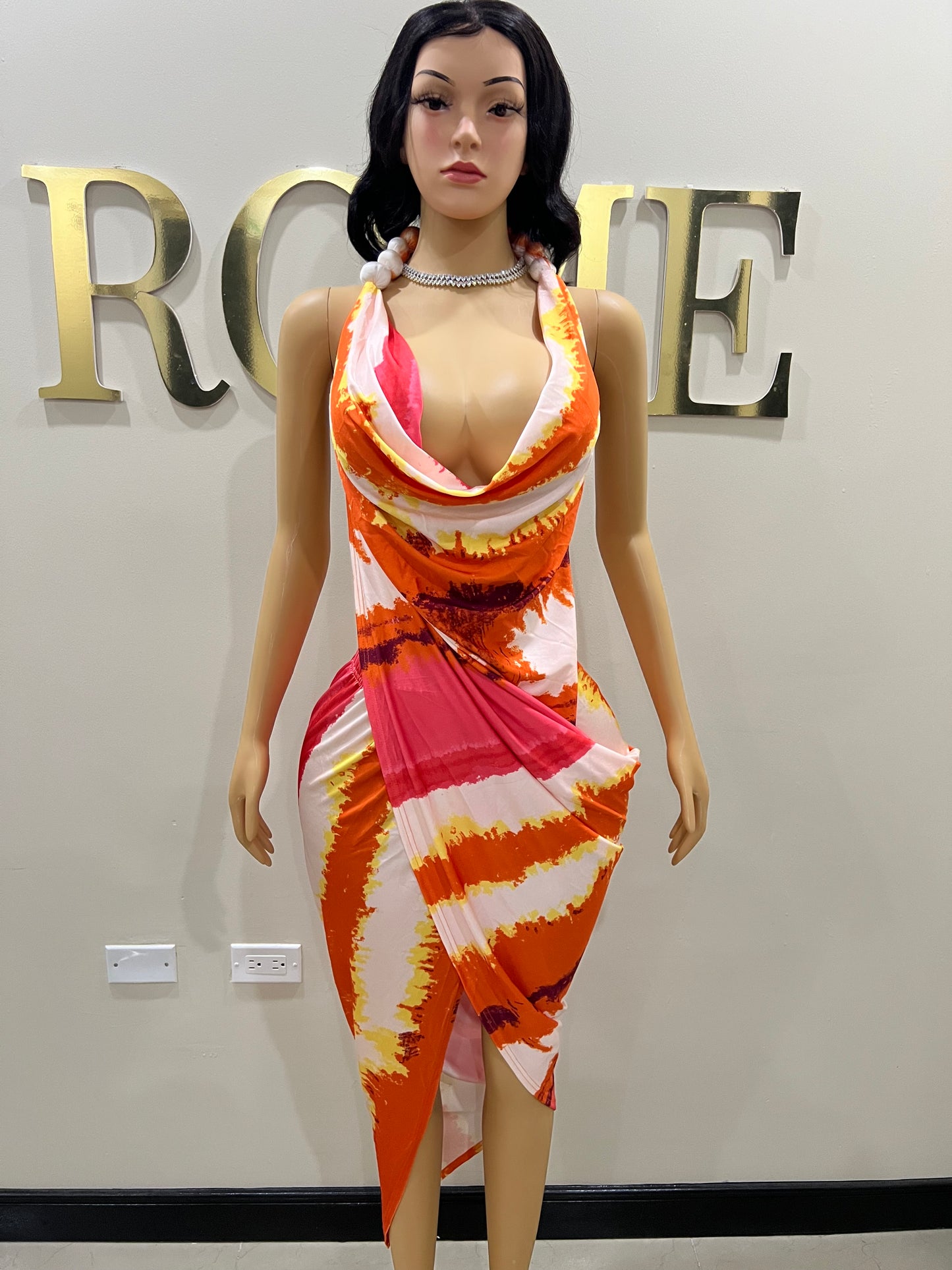 Lucia Wrap Dress (Orange)