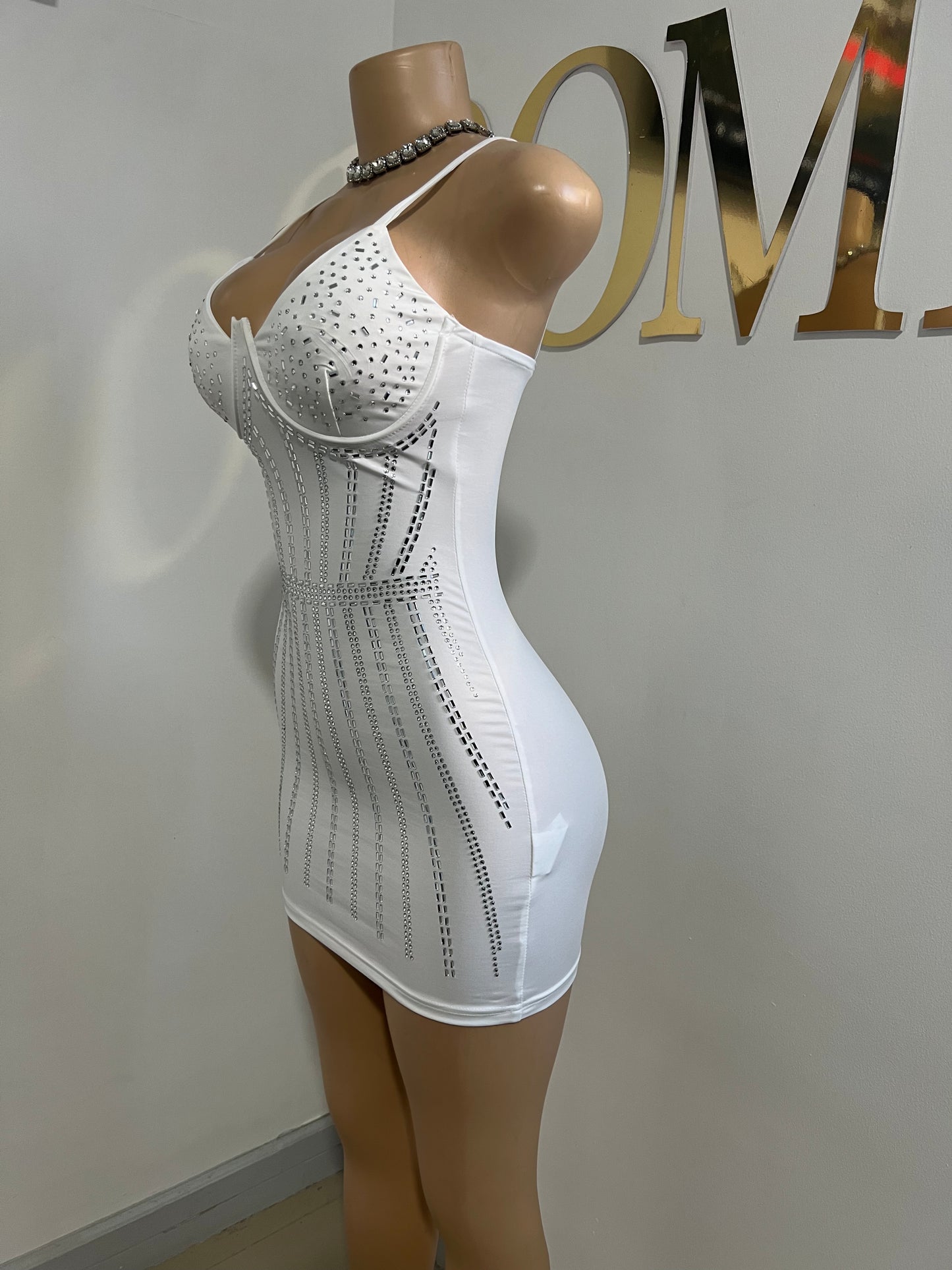 Medusa Super Mini Dress (White)