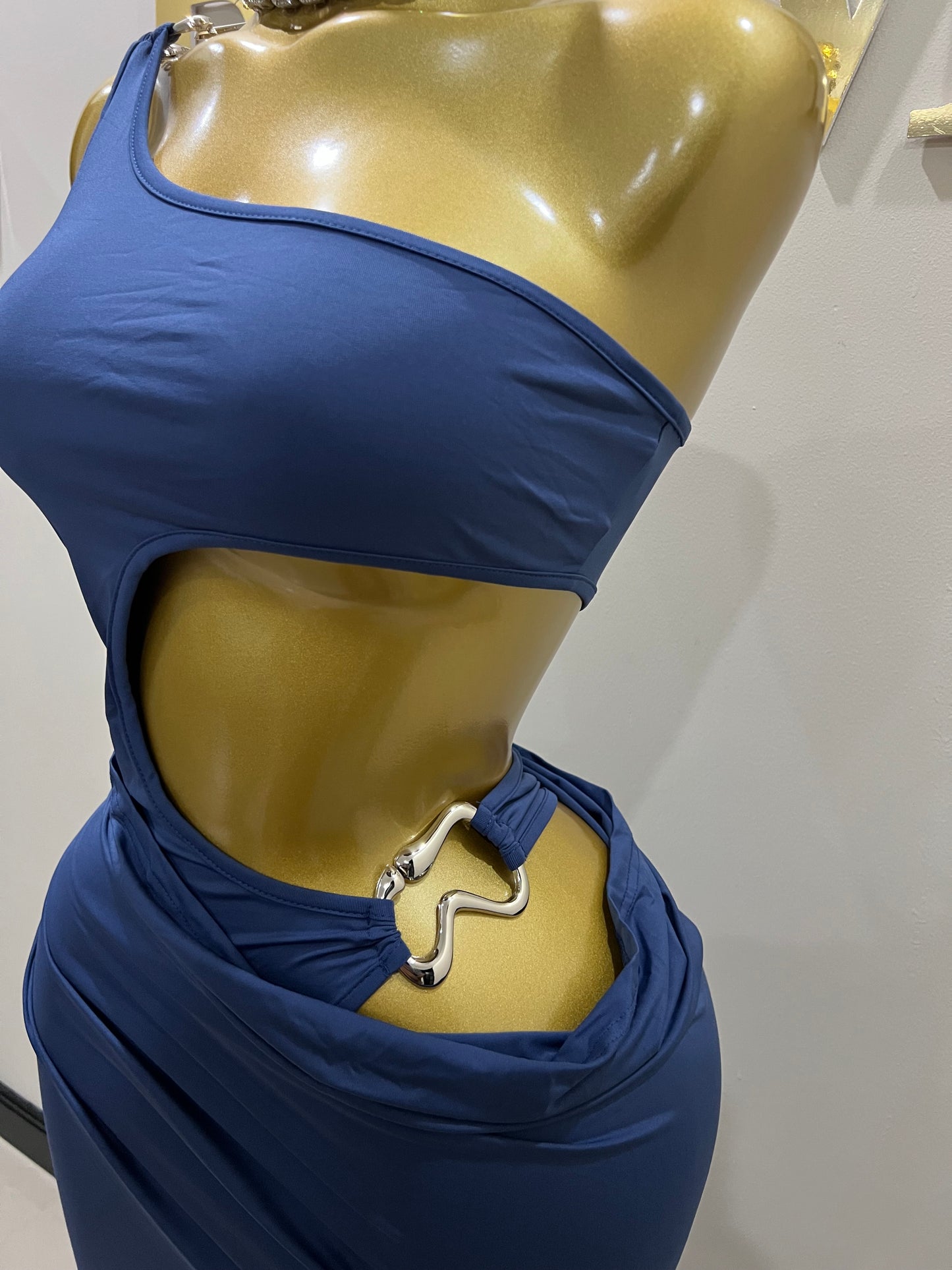 Sarah Bodysuit Dress (Blue)