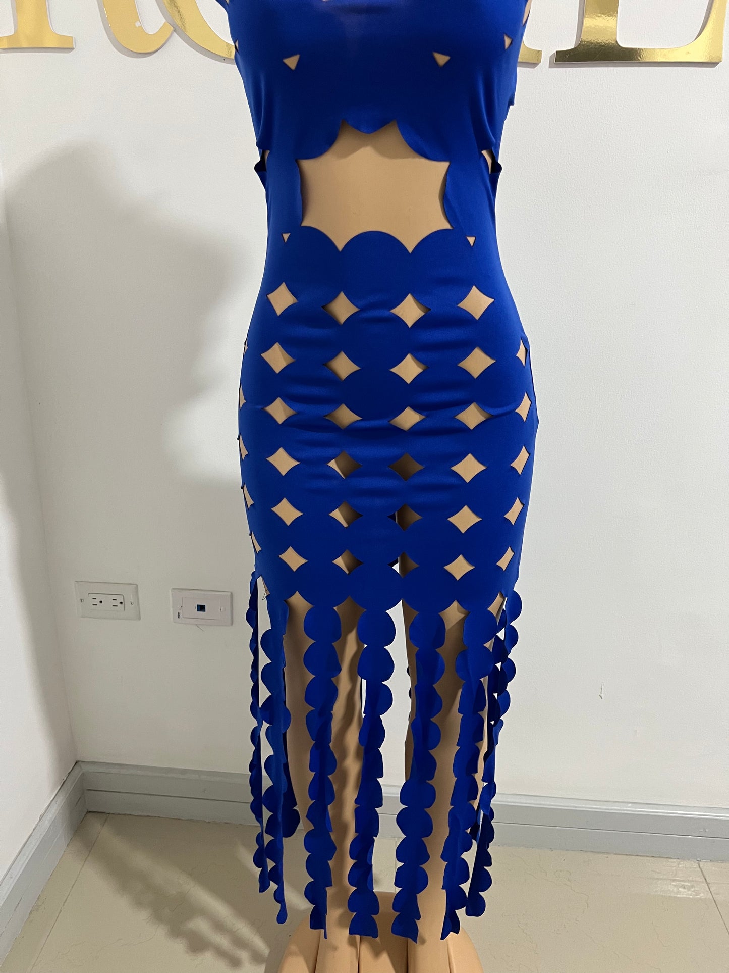 Tracy Cut Out Dress (Blue)
