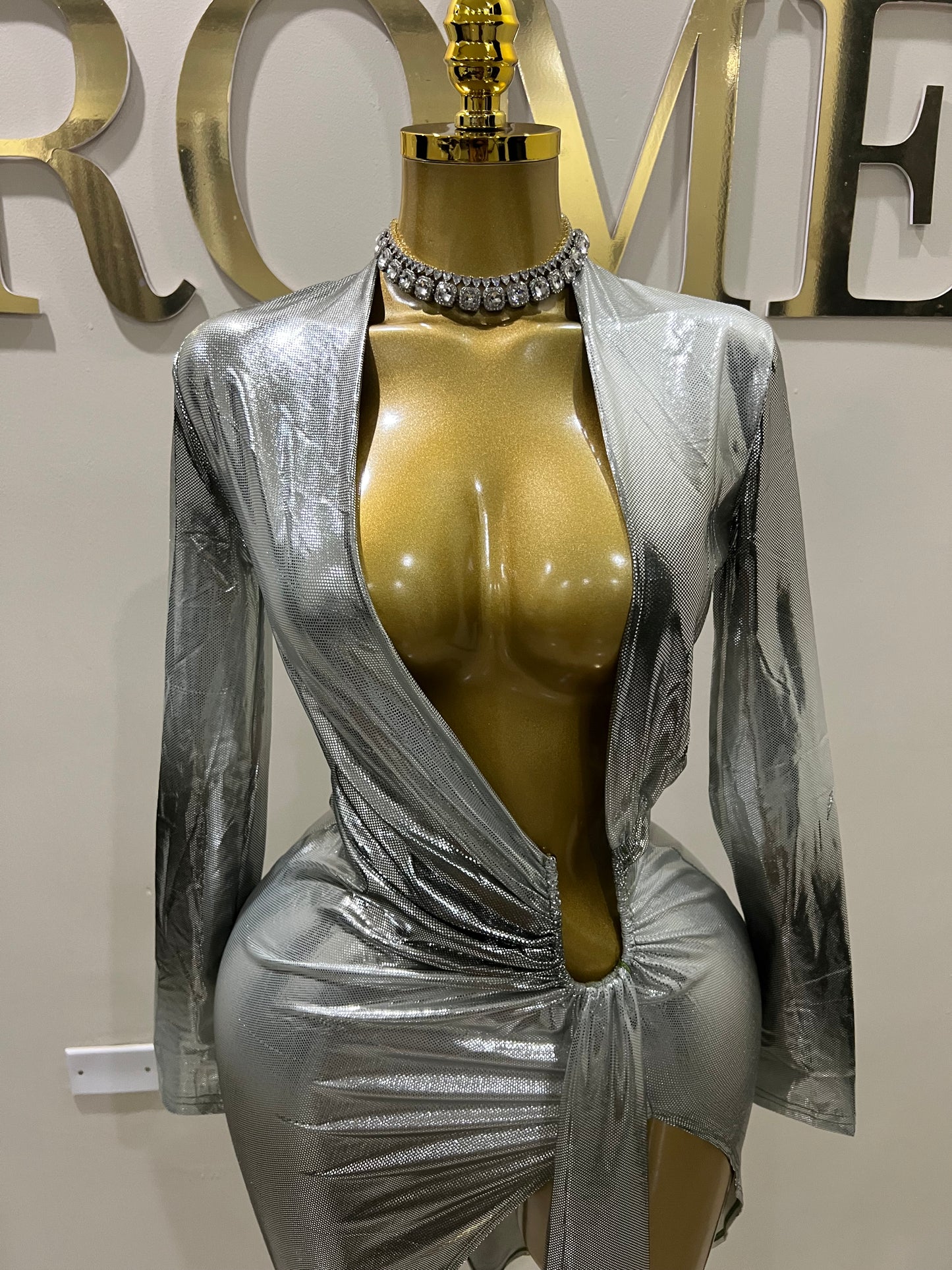 Chelsea Slay Dress (Green-silver gradient)