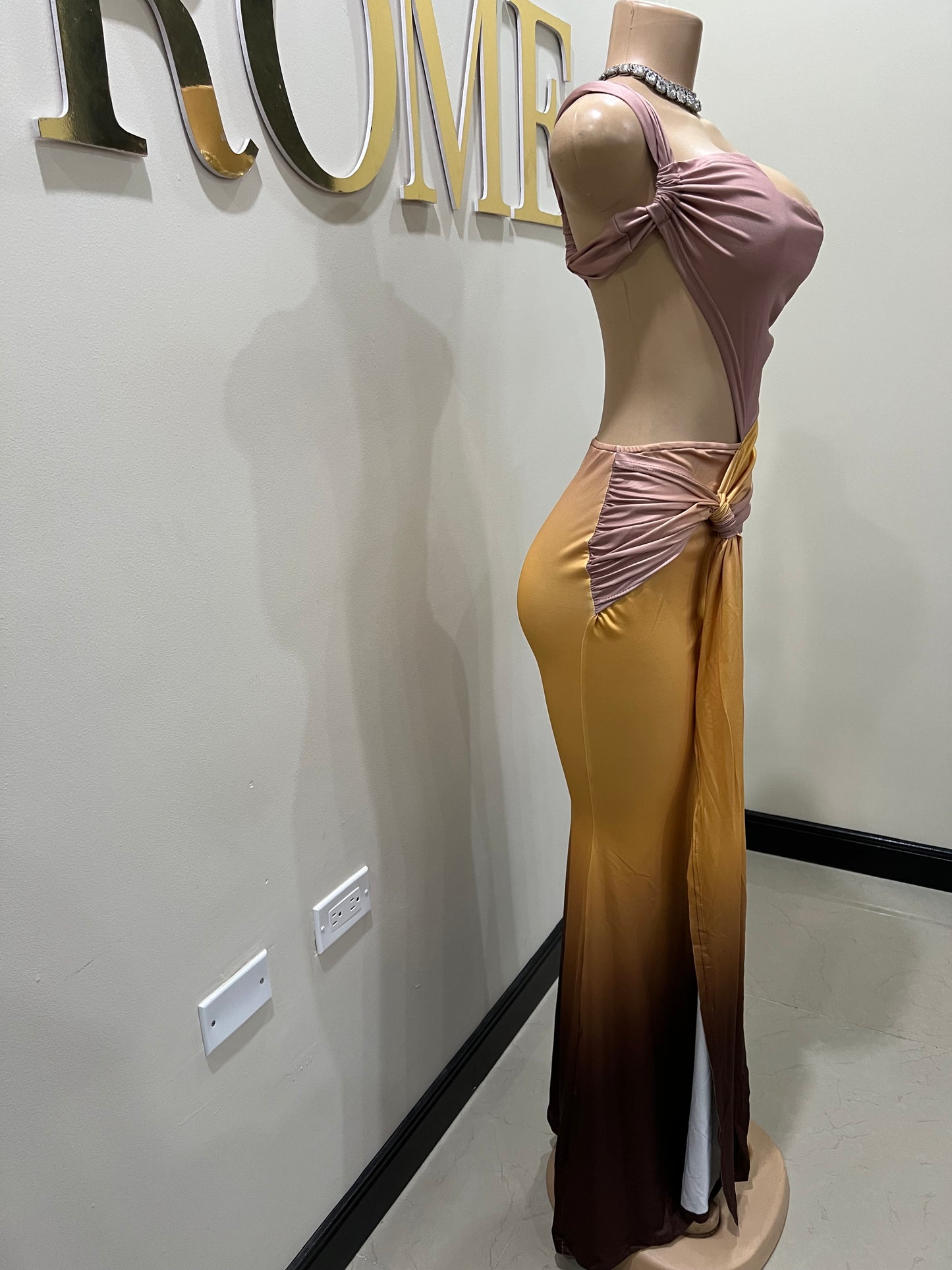 Emma Giselle Multi Dress (Brown)