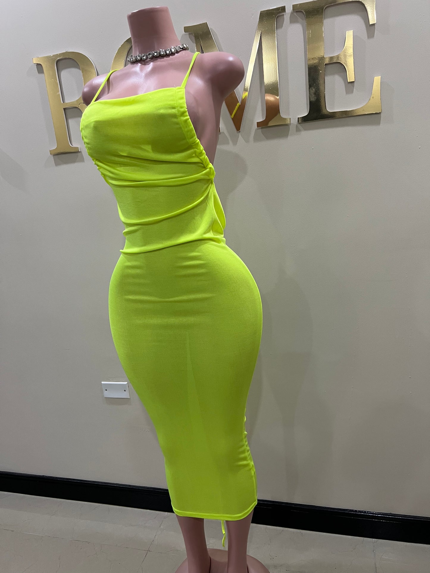 Carey Vibe Dress (Lime Green)