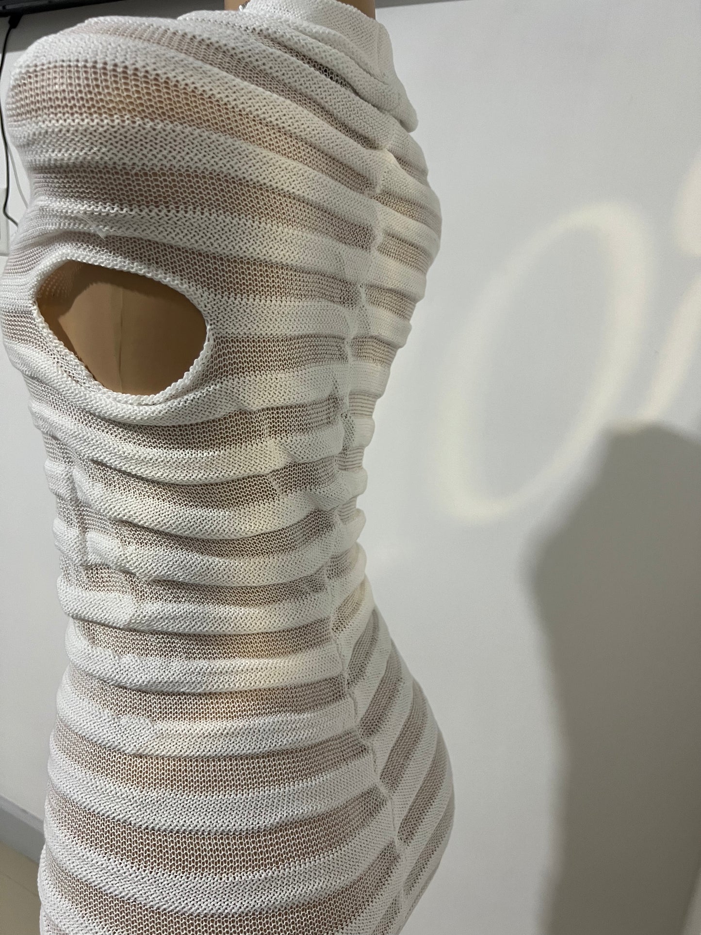 Jasmine Super Mini Crochet Dress (White)