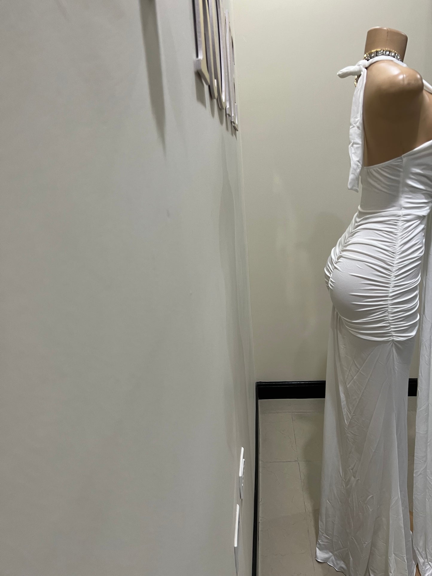 Chinelle Nara Halter Dress (White)