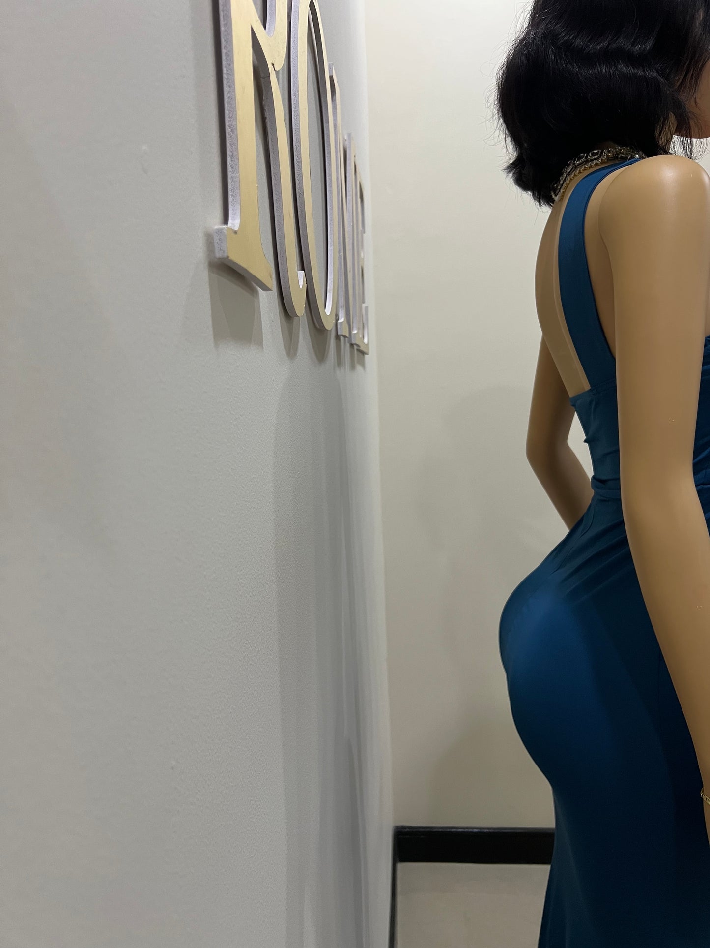 Kerry Ann Train Dress (Blue)
