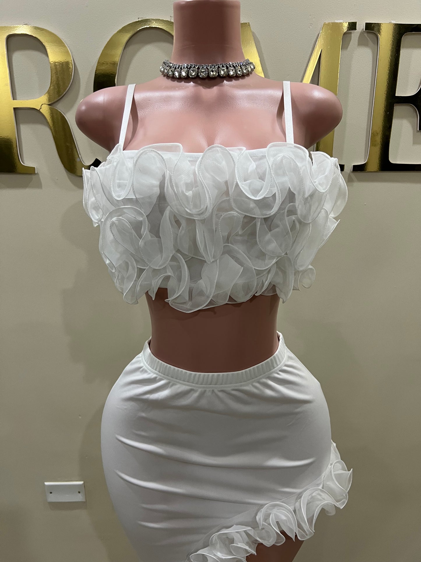 Bloom Skirt Set (White)