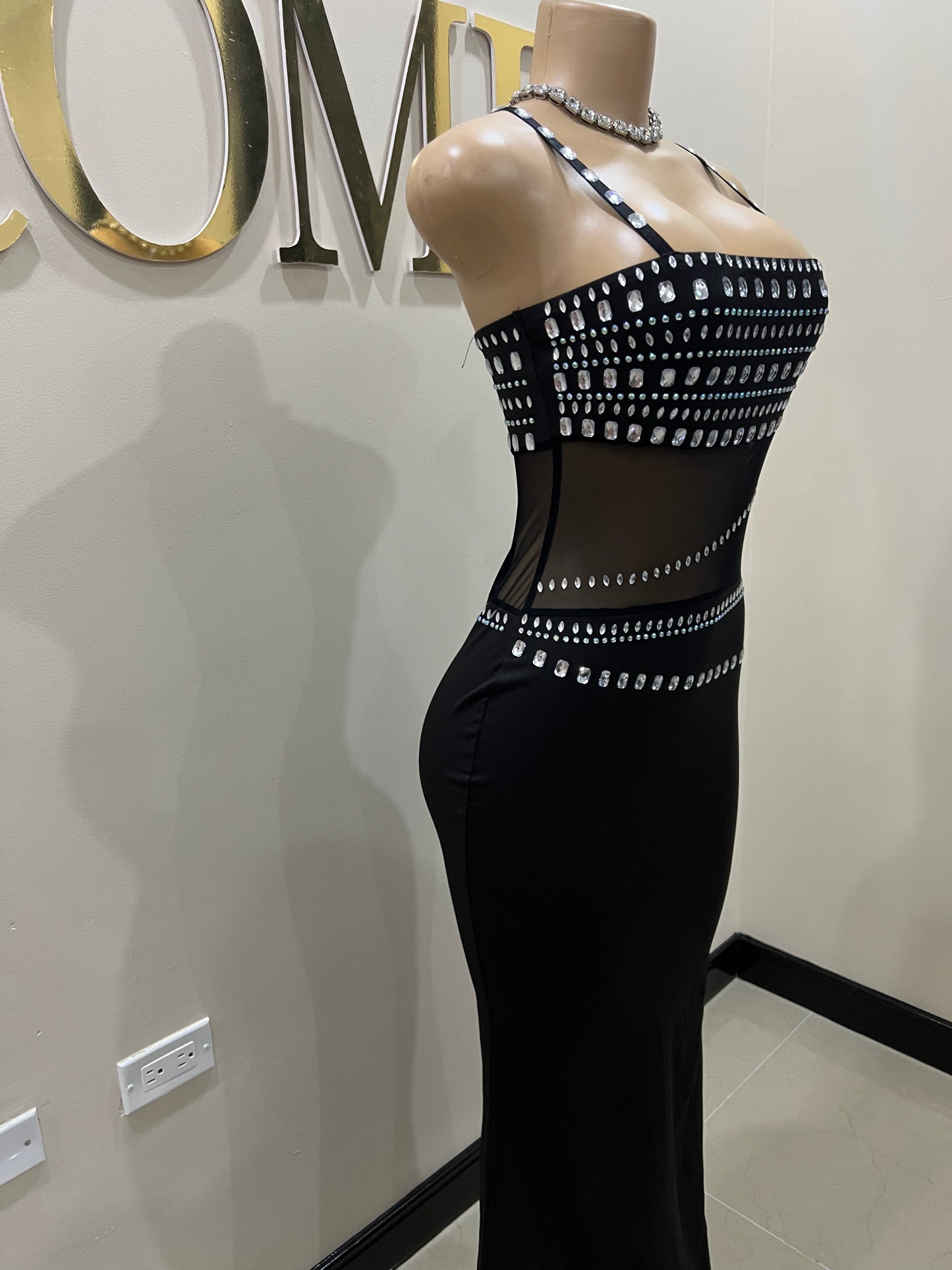 Blair Crystal Dress (Black)